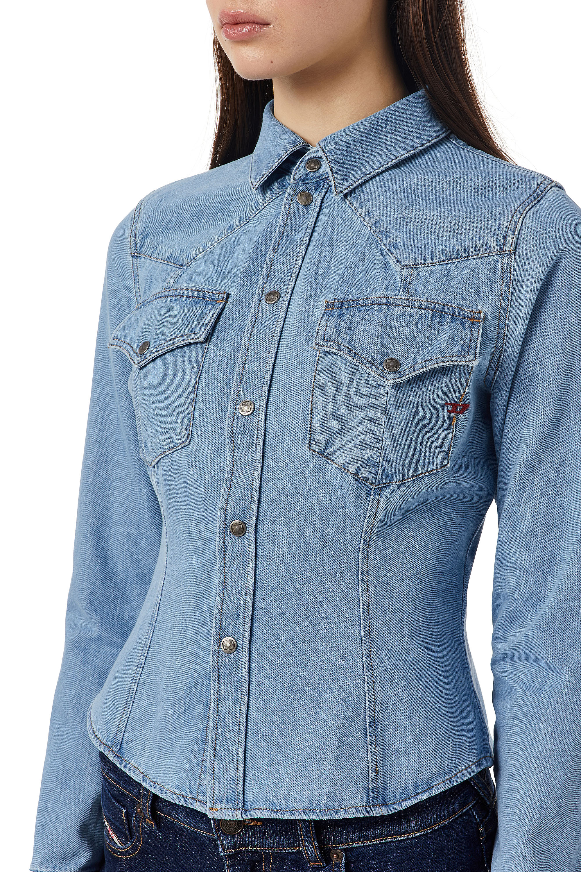 Diesel - DE-RIN WESTERN SHIRT, Medium blue - Image 5