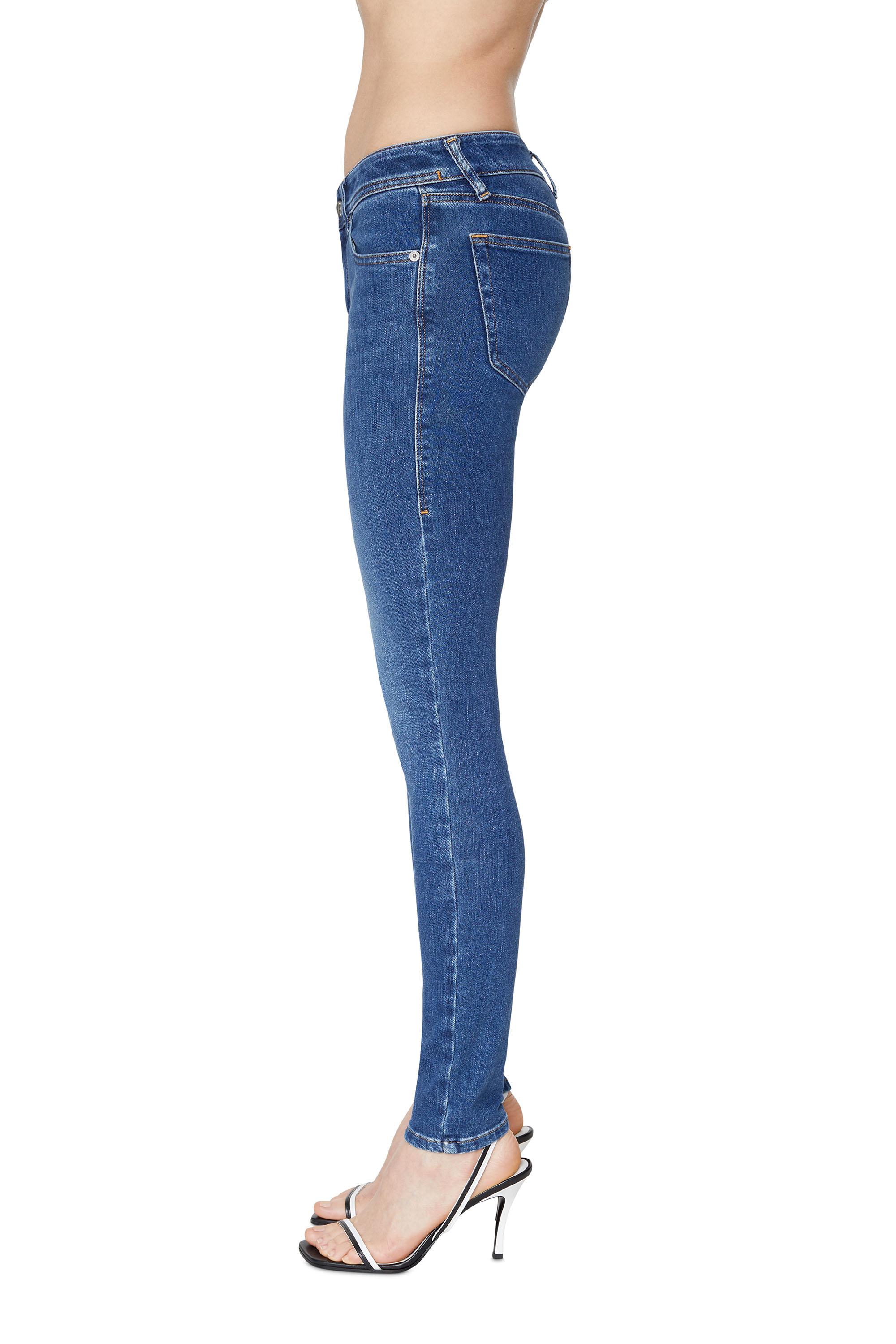 Diesel - 2018 SLANDY-LOW 09C21 Super skinny Jeans, Medium blue - Image 4
