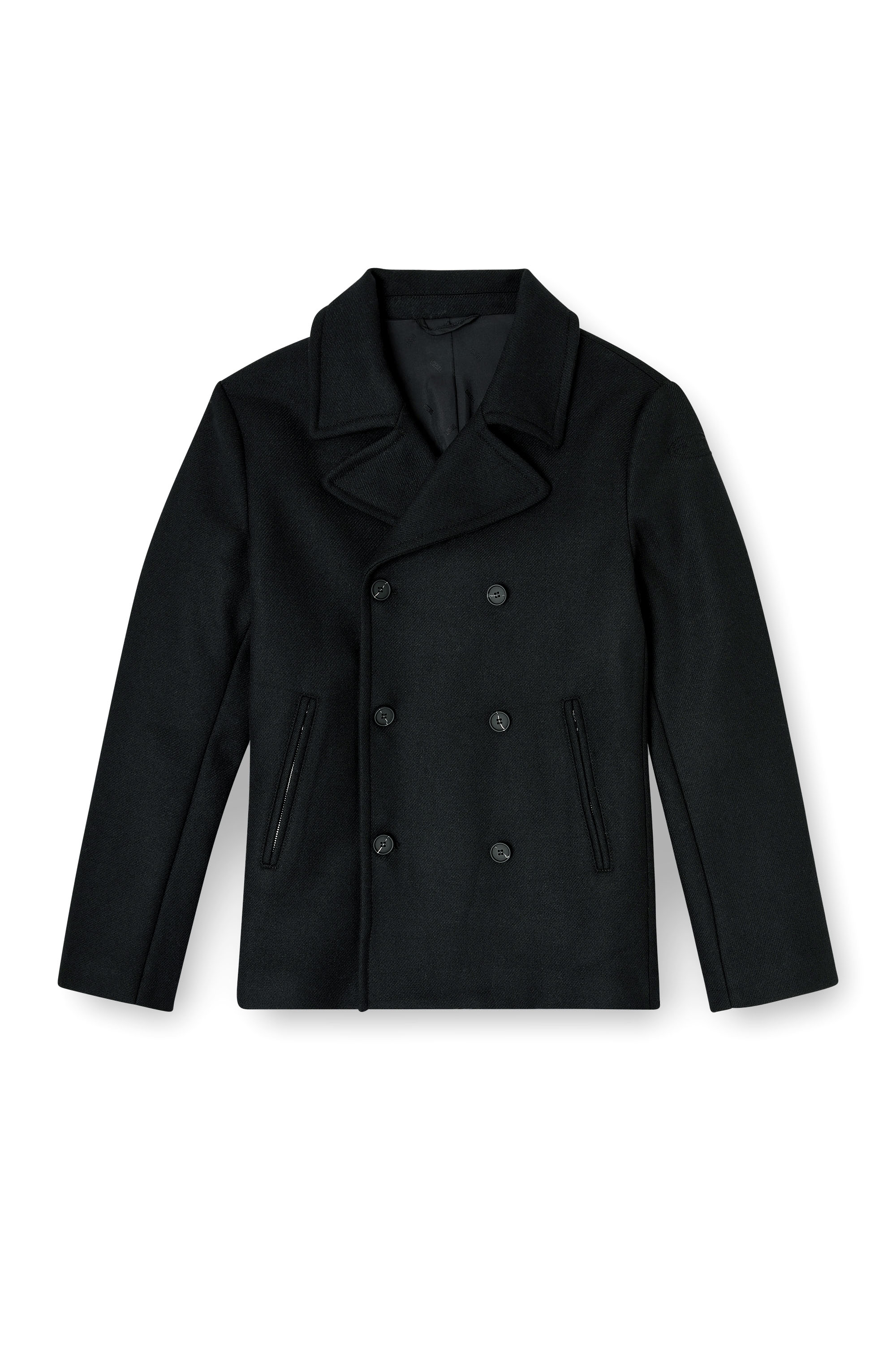 Diesel - W-HALEY-WRD, Man's Peacoat in felted wool blend in Black - 3