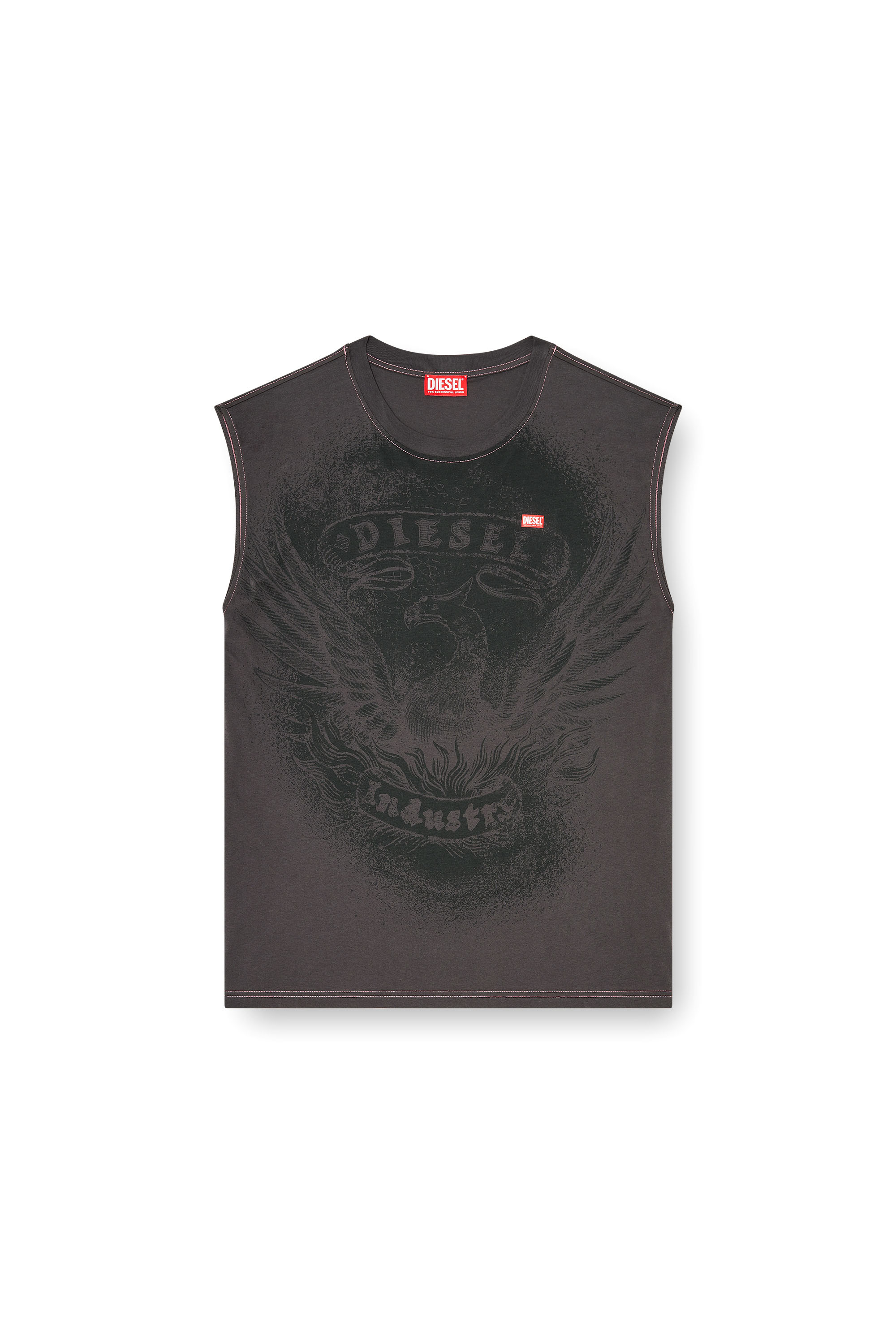 Diesel - T-BOXT-SL-NOTCH, Man's Sleeveless top in cotton with tonal graphic in null - 2