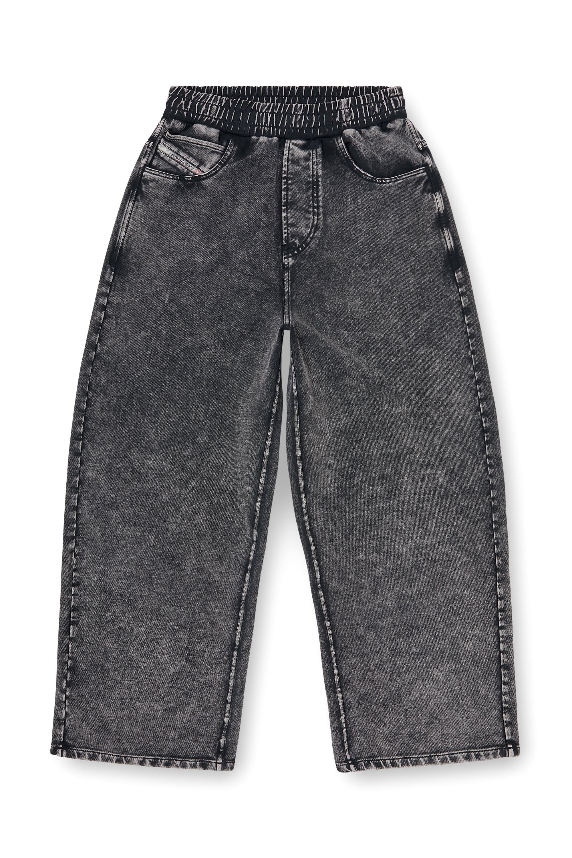 Diesel - P-STUKY, Woman's Sweatpants with denim effect in Dark grey - 4