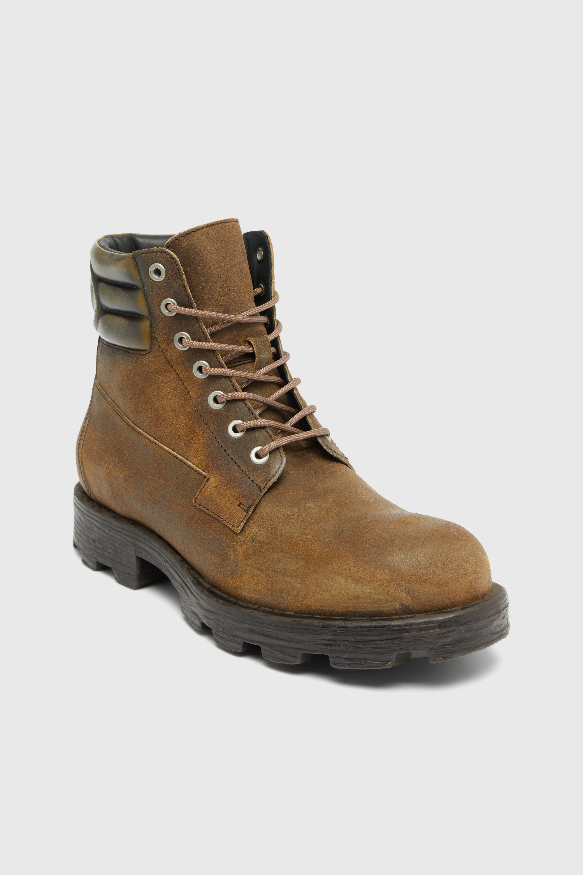 Diesel - D-HAMMER LACE UP, Man's D-Hammer-Combat boots in distressed suede in Brown - 6