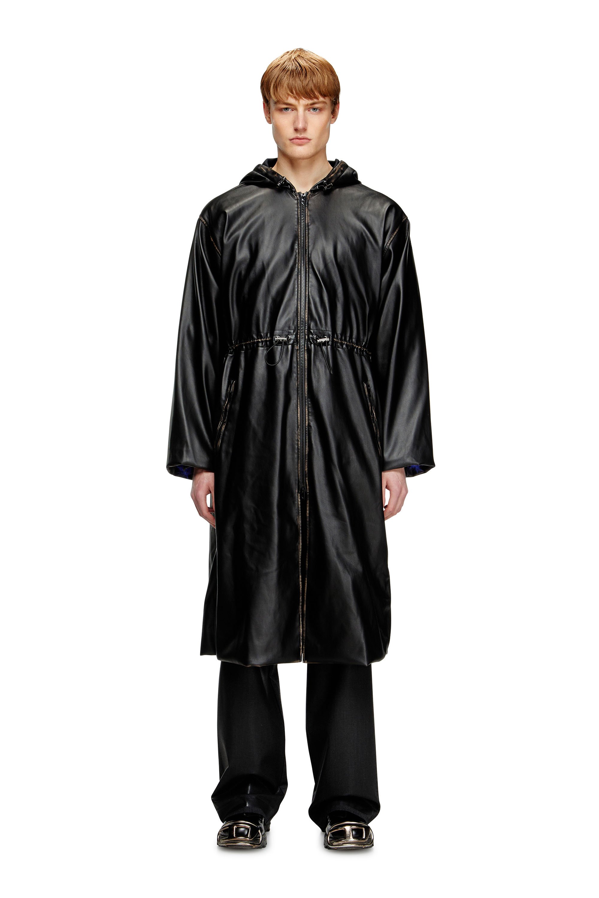 G-LARY, Black Diesel - G-LARY, Unisex's Distressed utilitarian hooded coat in Black - 6