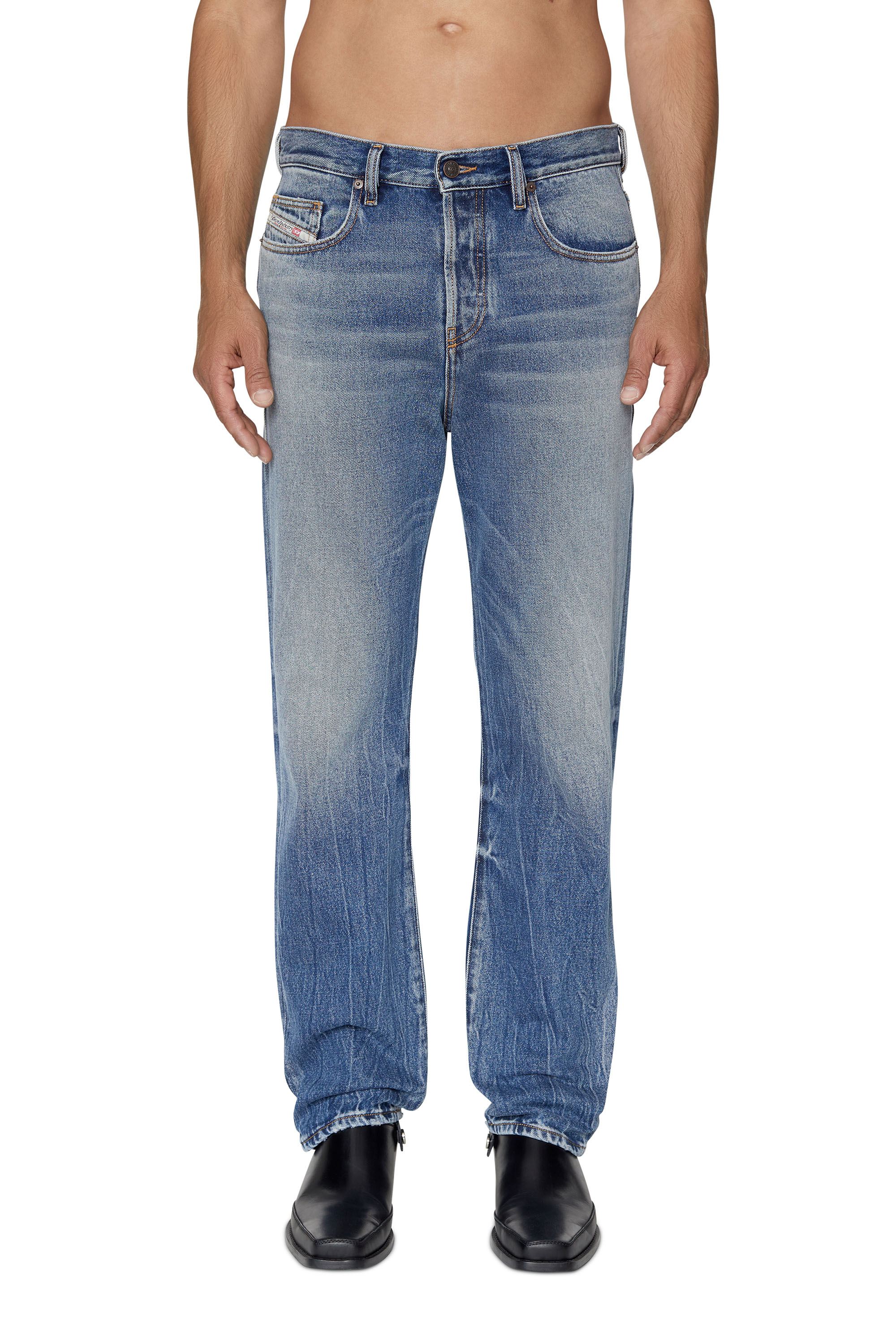 Diesel - 2020 D-Viker 09D55 Straight Jeans, Medium blue - Image 1