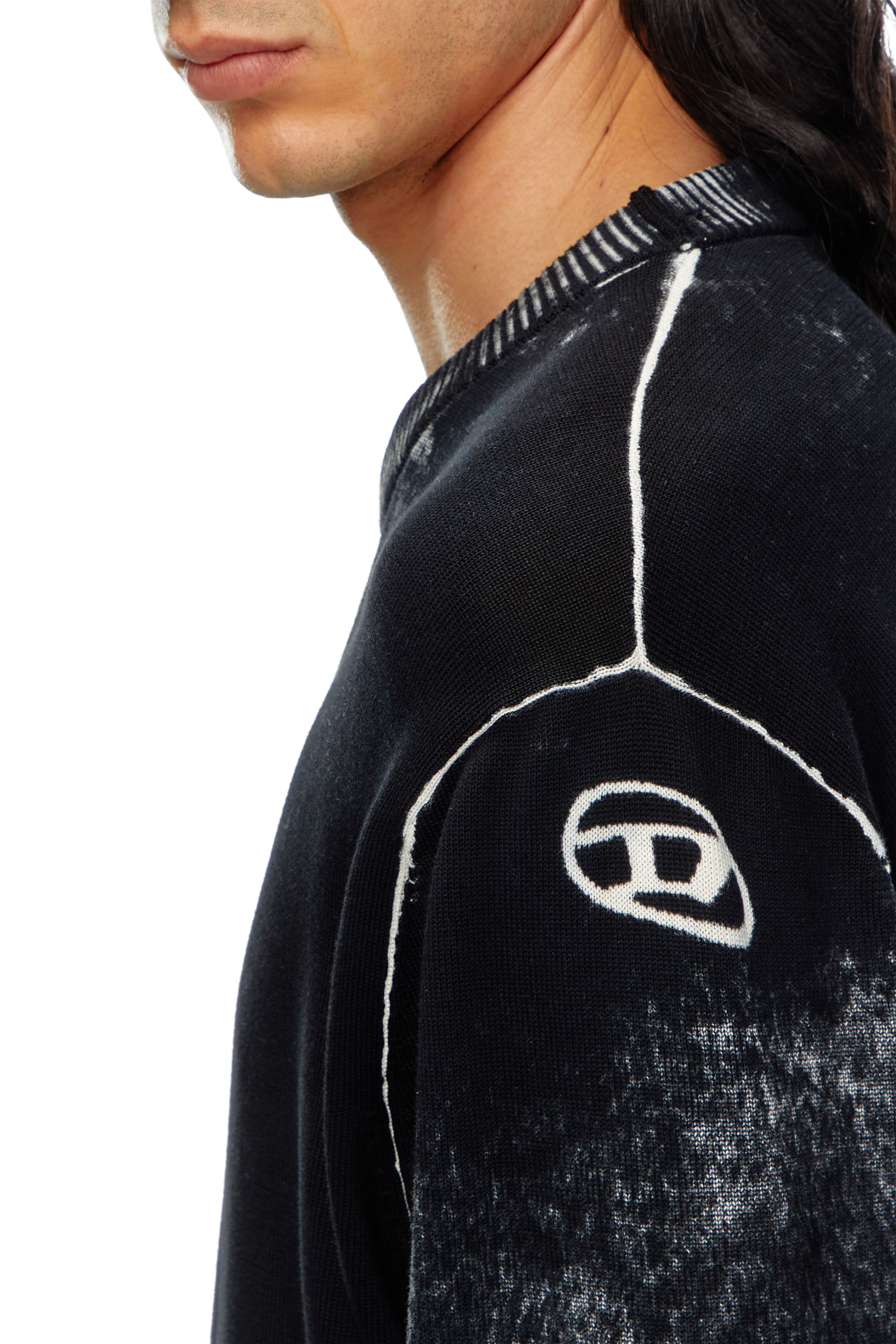 Diesel - K-LARENCE-B, Man Reverse-print cotton jumper in Black - Image 5