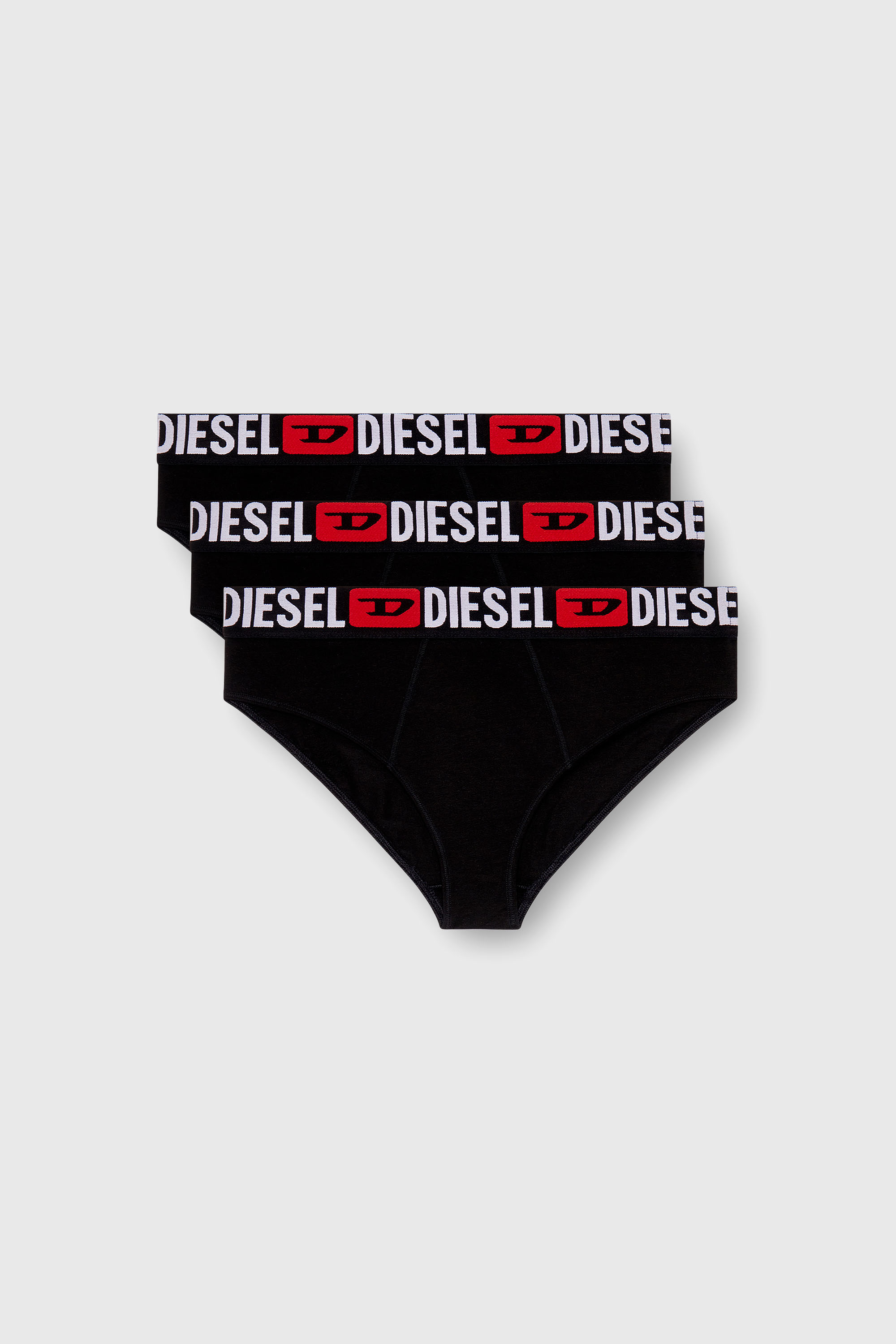 Diesel - UFPN-BLANCA-R-THREEPACK, Woman's Three-pack ribbed high-waisted briefs in Black - 2