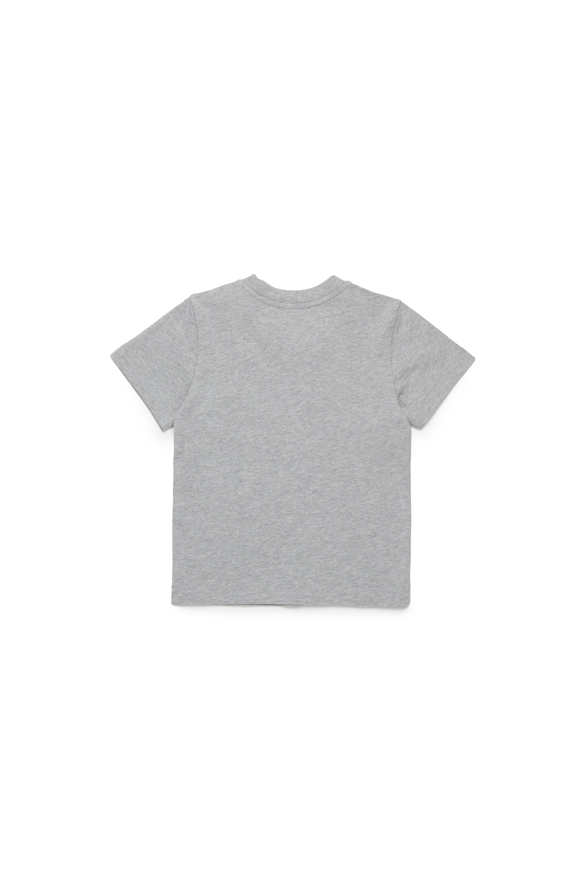 Diesel - TLULLIB, Man's T-shirt with frayed denim logo in Grey - 2