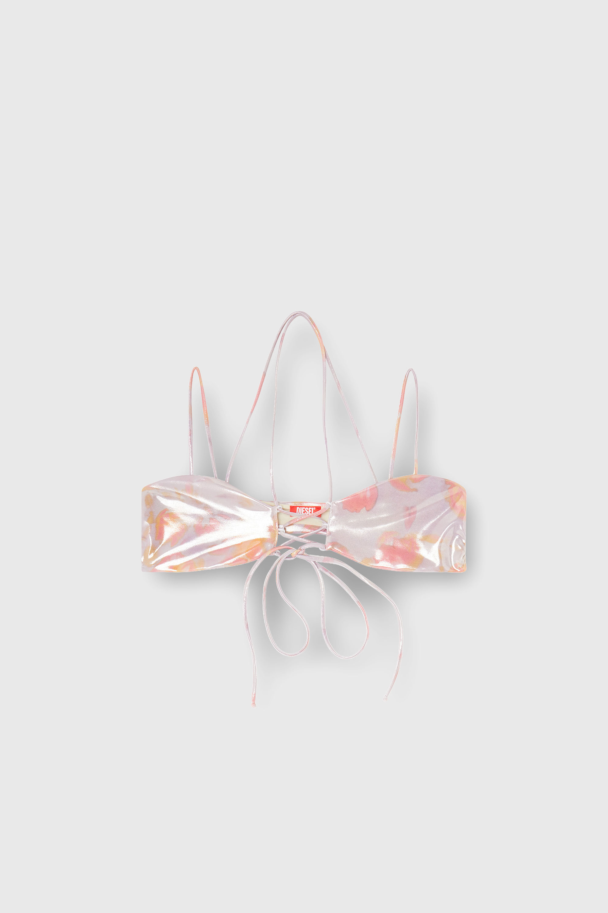 Diesel - NADINE-UTLT, Woman's Strappy metallic bikini top with floral print in Lilac - 4