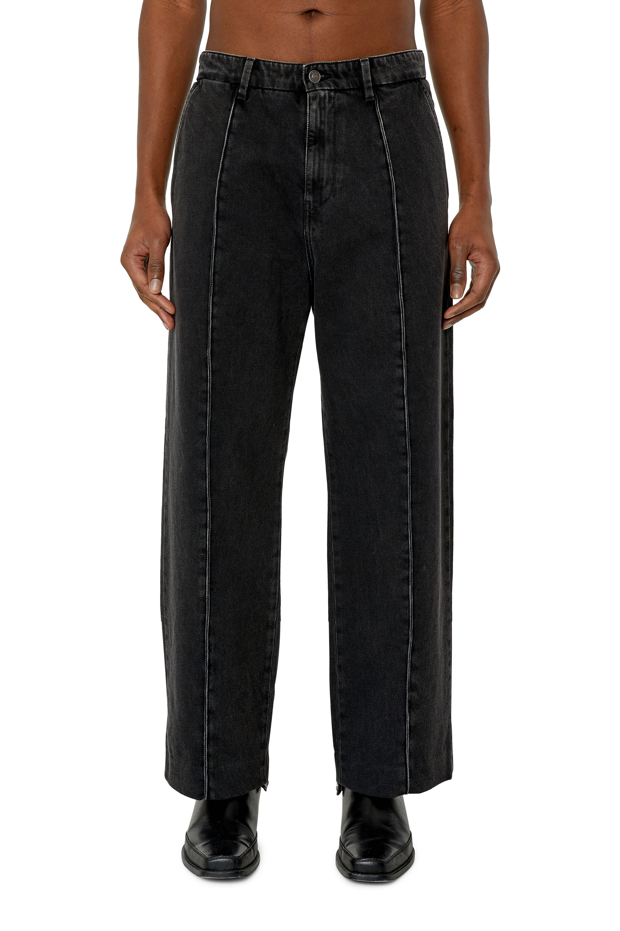 Diesel - Straight Jeans D-Chino-Work 09B88, Black/Dark grey - Image 2