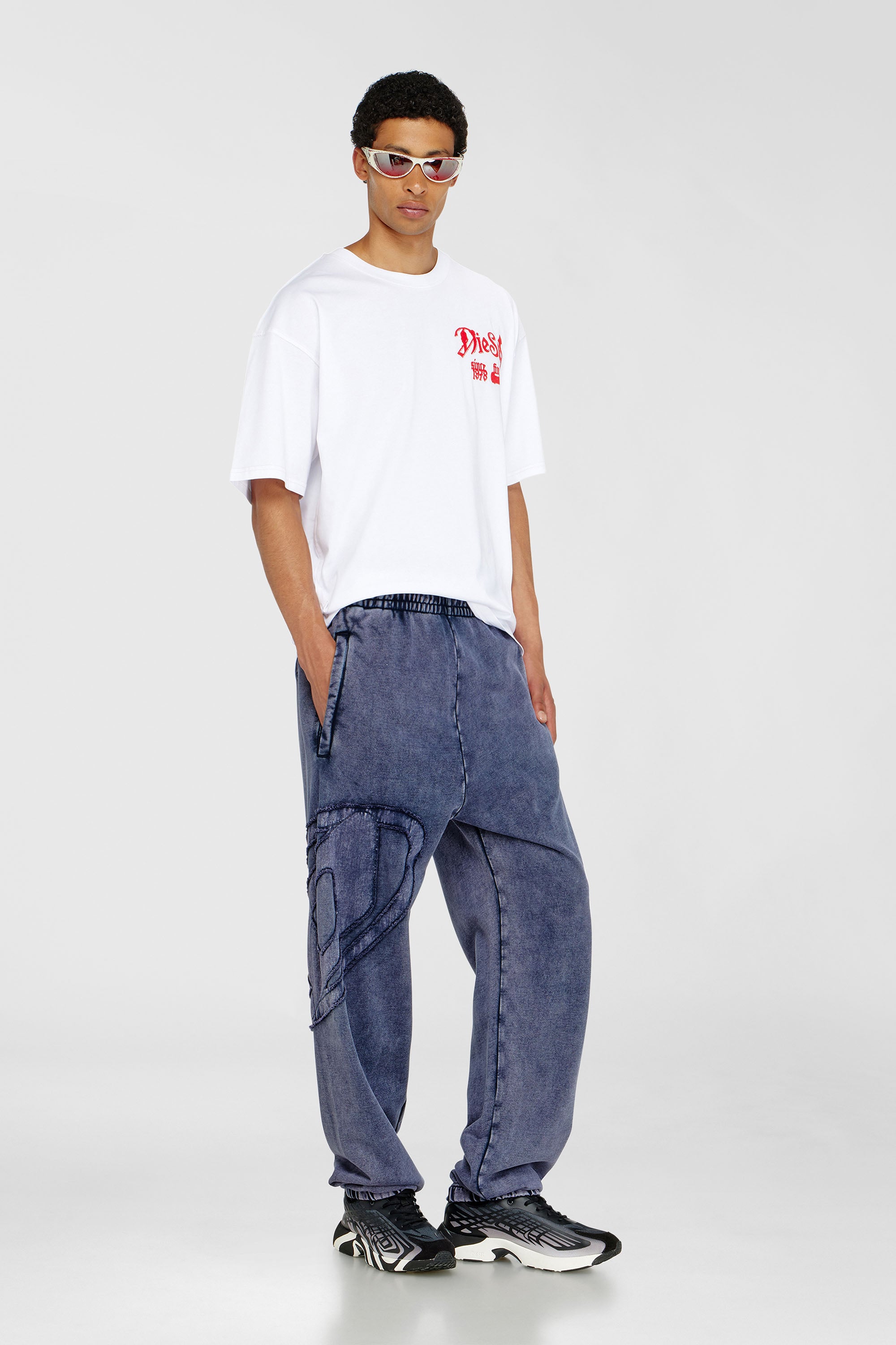 Organic cotton sweatpants with Oval D patch