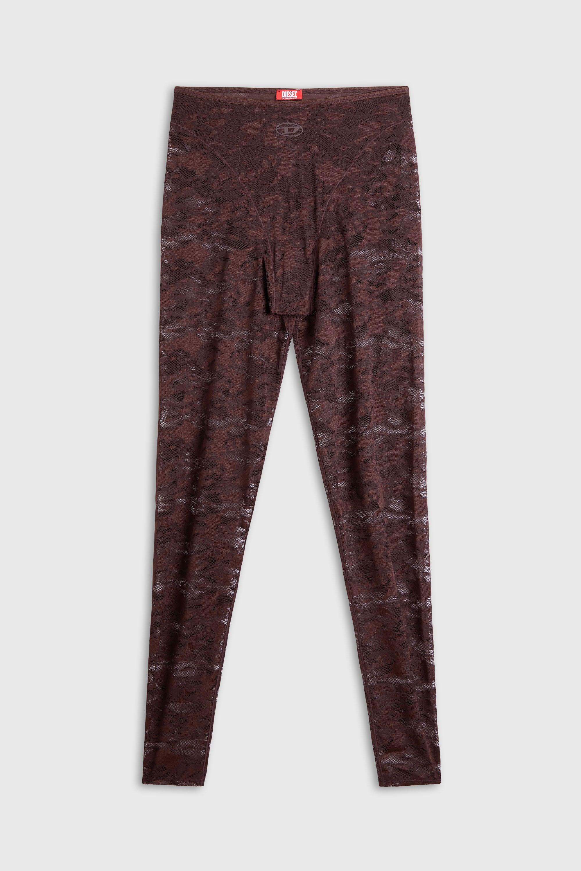Diesel - HAYLEY-UTLT, Woman's Leggings in nylon camouflage lace in Dark Brown - 2
