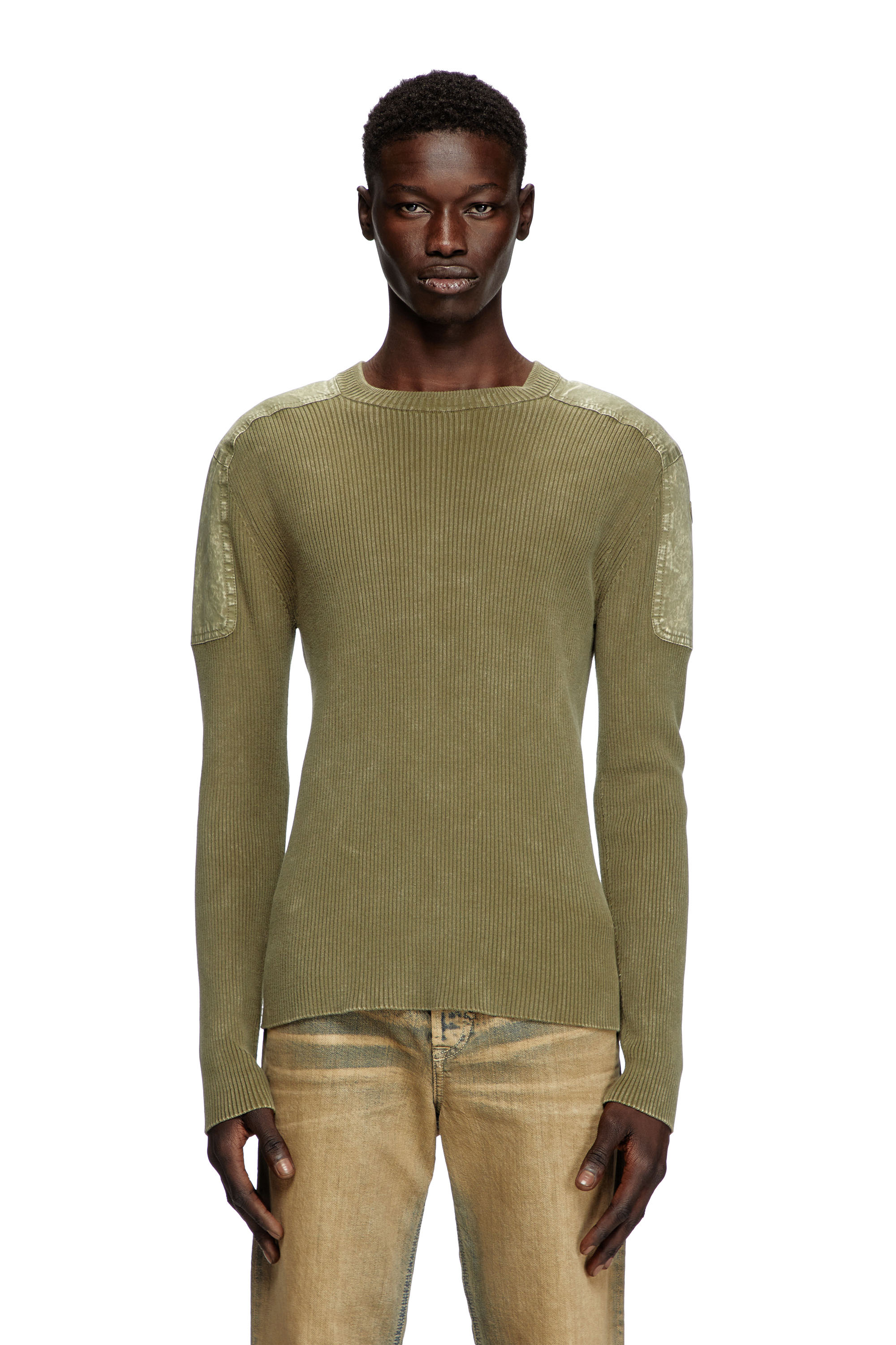 Diesel - K-MARTIN, Man's Jumper with contrast shoulder panels in null - 1