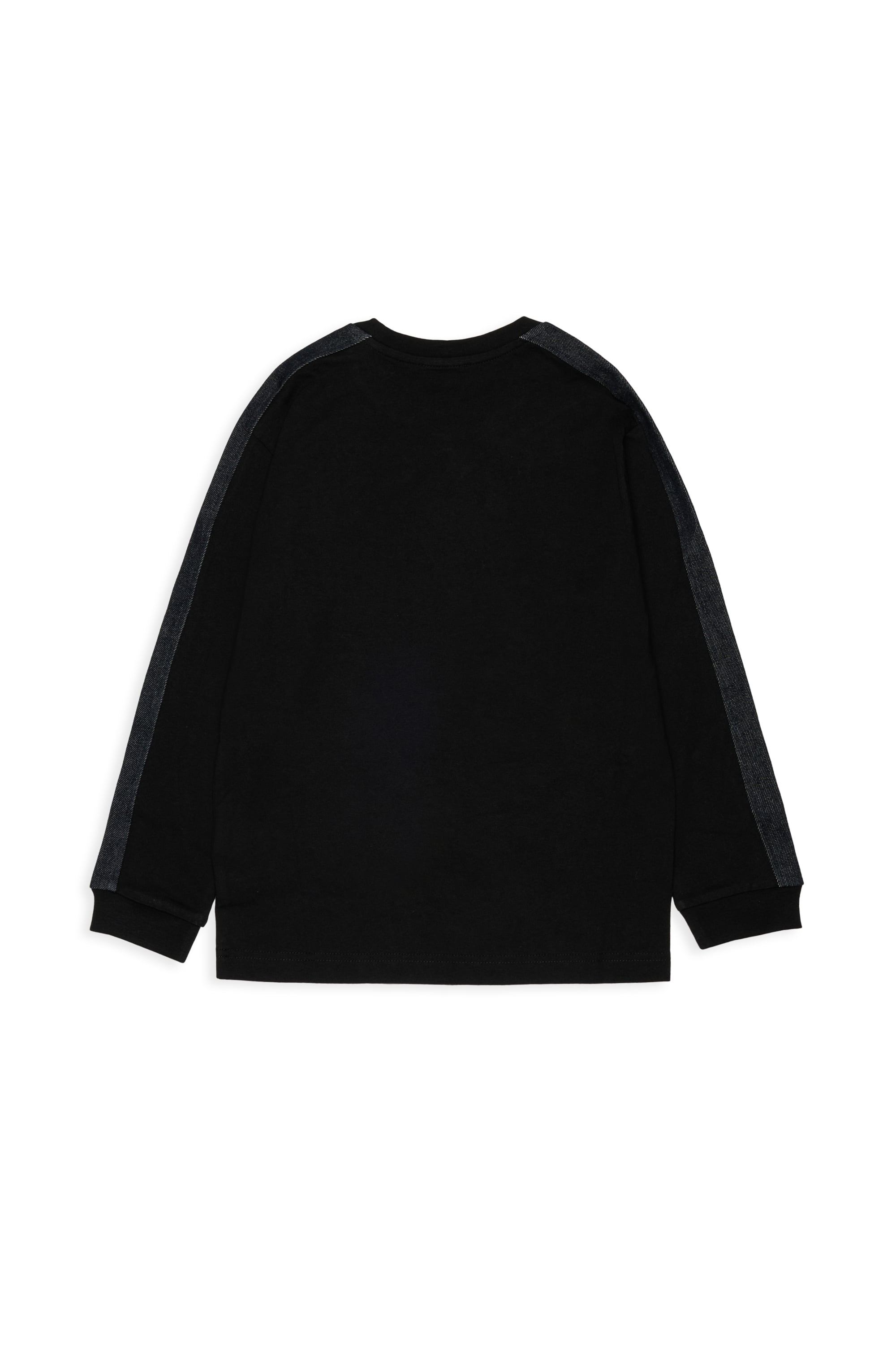 Diesel - TEAN OVER, Man's Long-sleeve T-shirt with logo and contrast bands in Black - 2