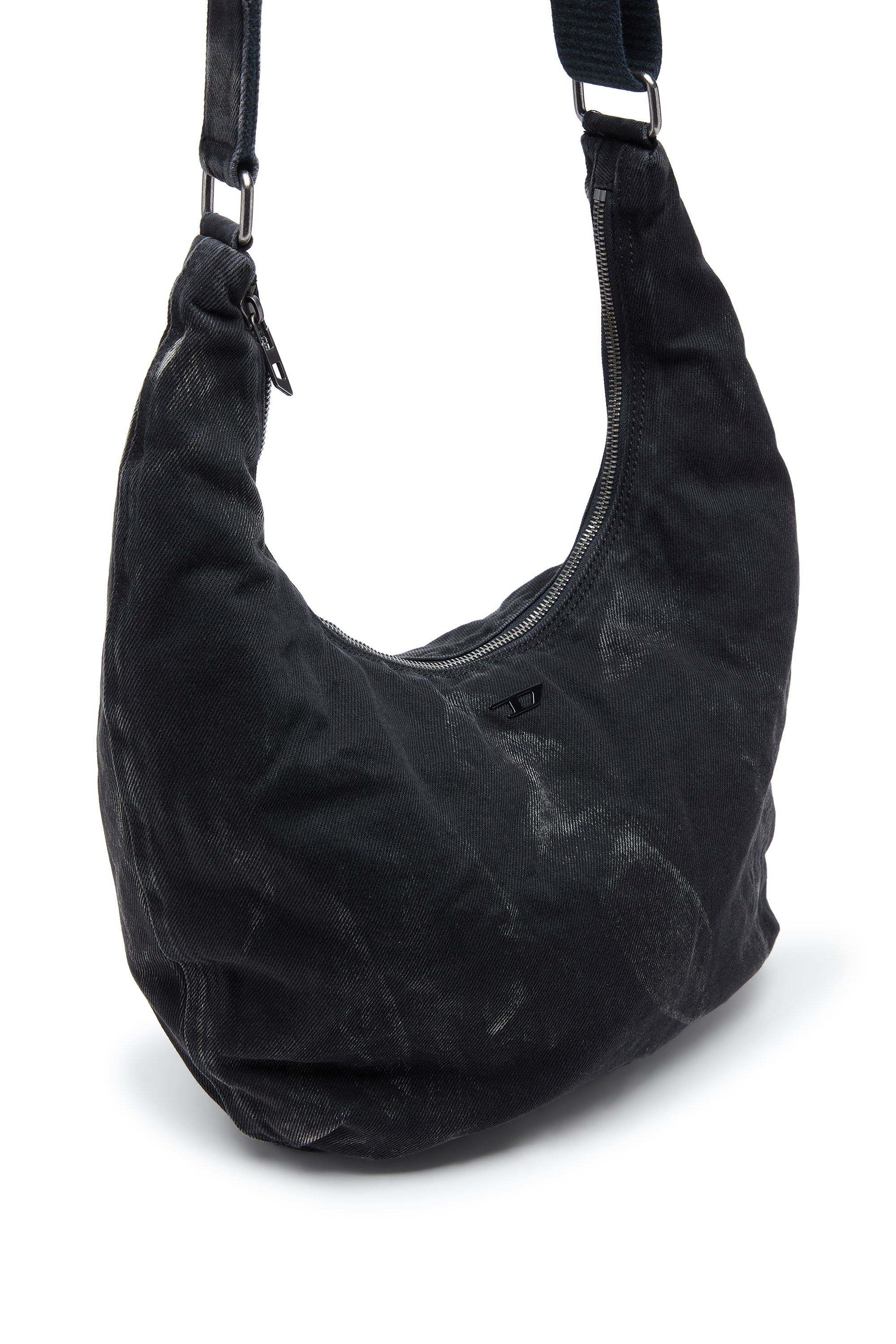 Diesel - RAVE HOBO X, Unisex's Rave - Hobo denim bag with zipper in Black - 5