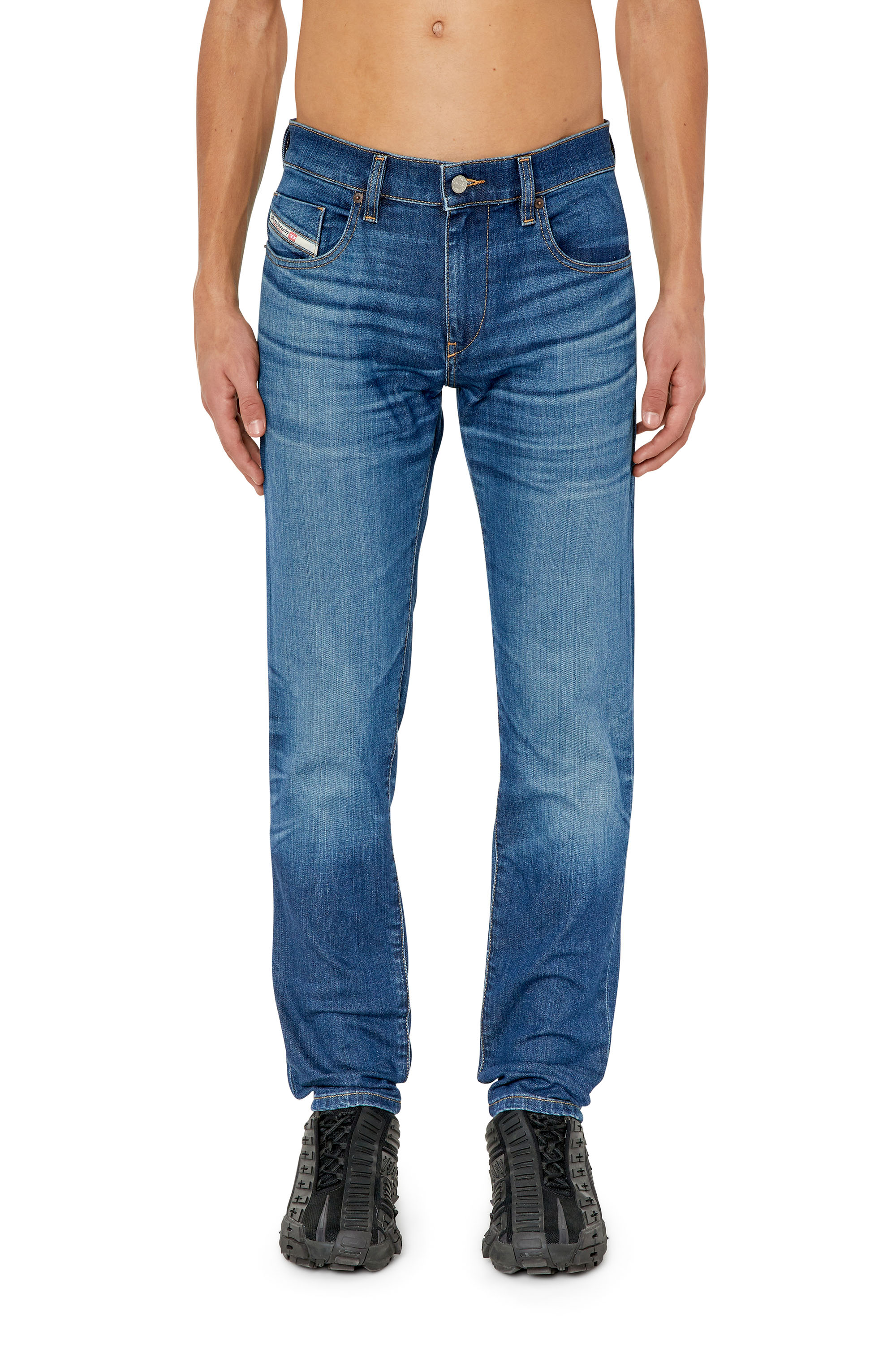 Diesel - 2019 D-Strukt 0NFAN Slim Jeans, Light Blue - Image 1