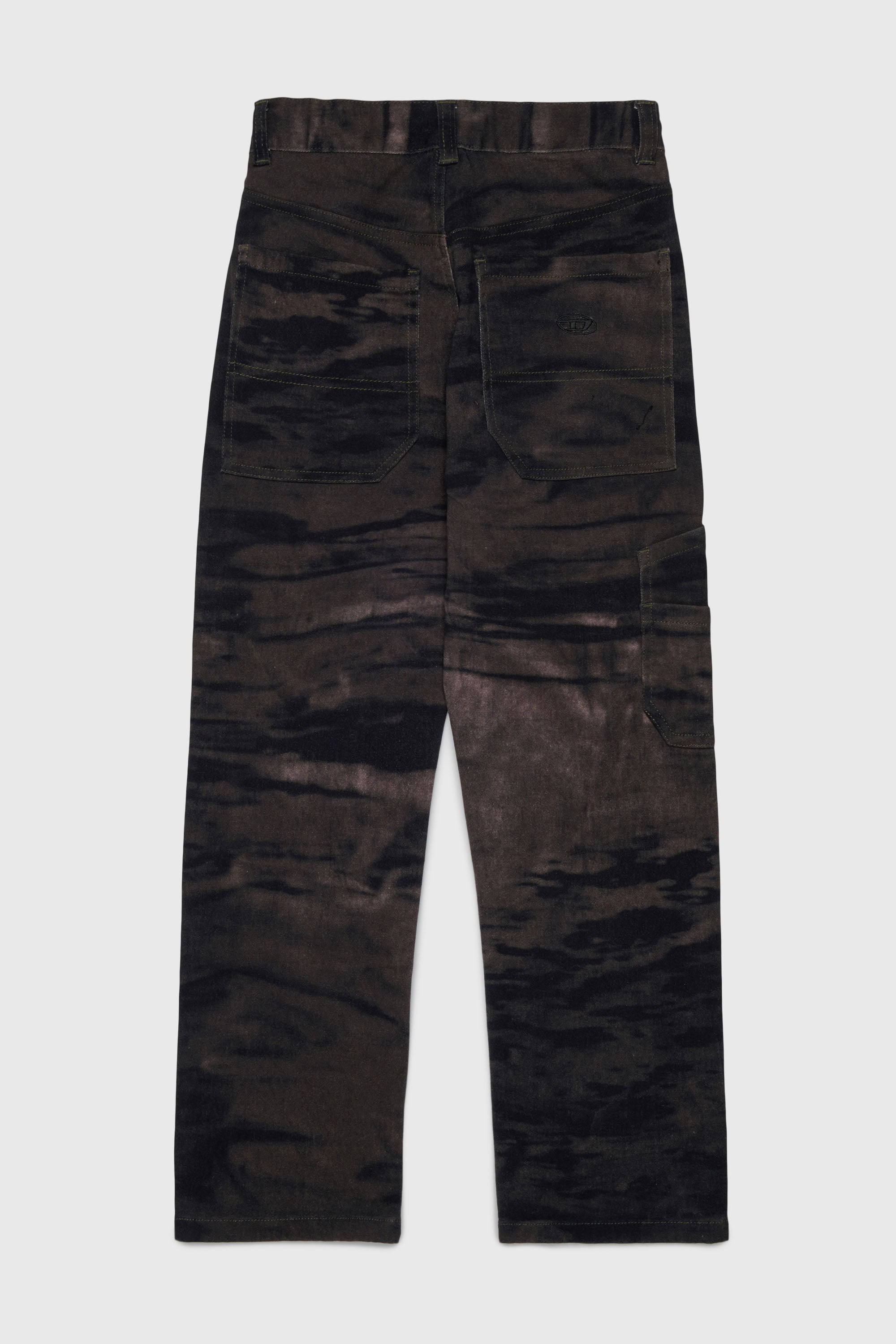 Diesel - PJAKE, Man's Cotton pants in stretch cotton with streaky effect in Green - 2