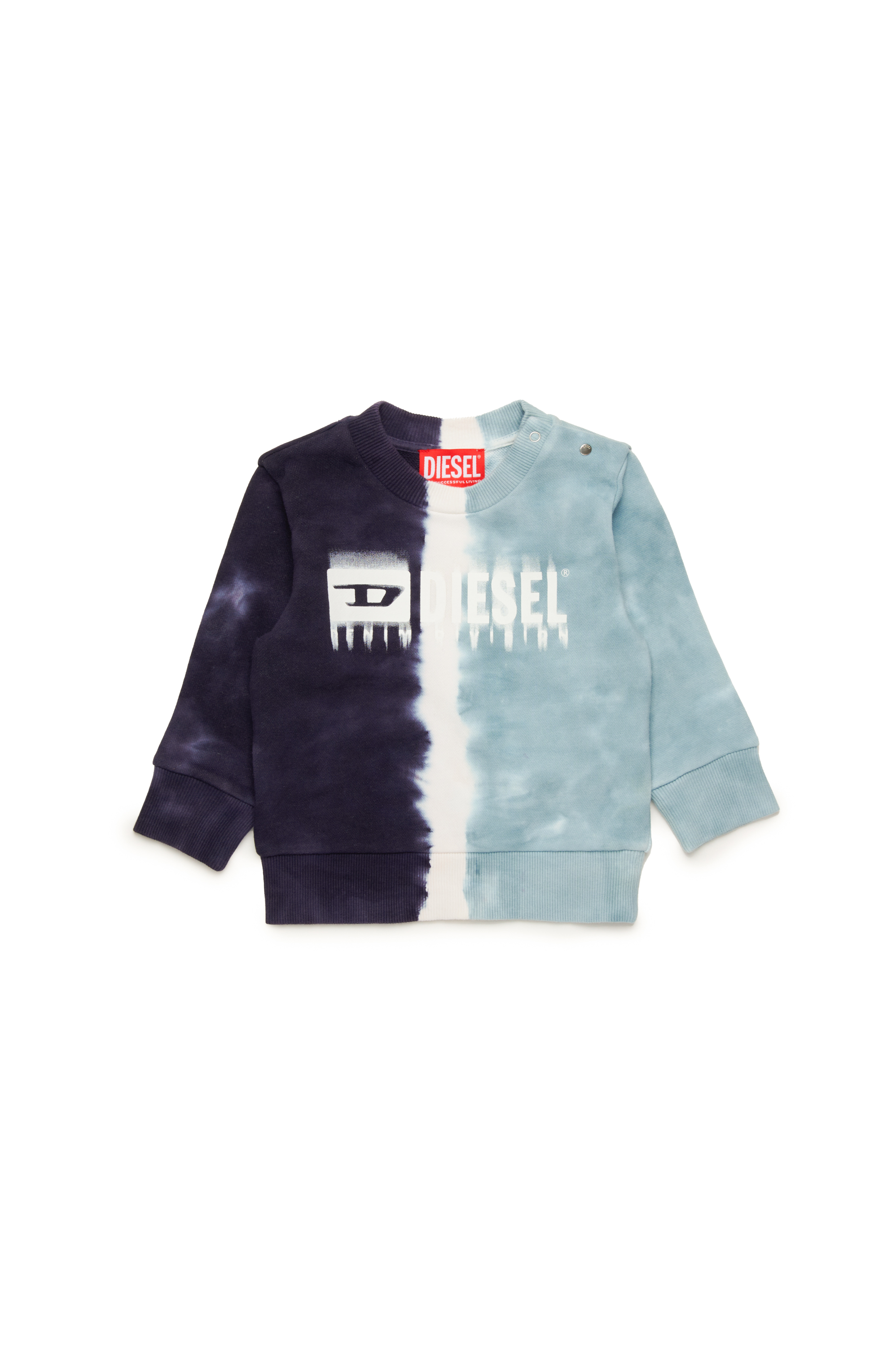 Diesel - SKITEB, Man's Dip-dye sweatshirt with d&eacute;grad&eacute; logo in Blue - 1