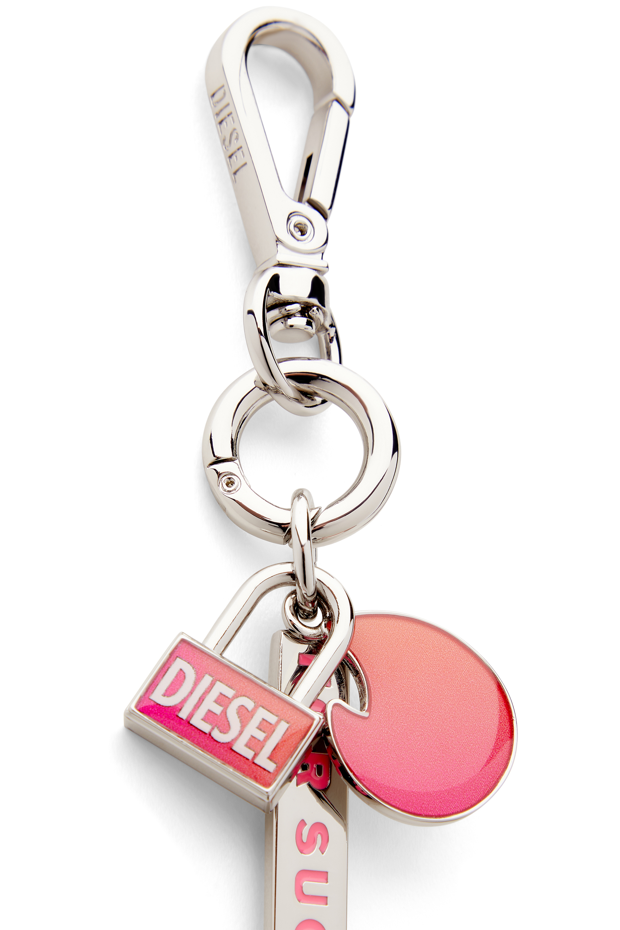 Diesel - TINDER CHARM, Unisex's Degrad&eacute; metal keyring in Silver/Pink - 4