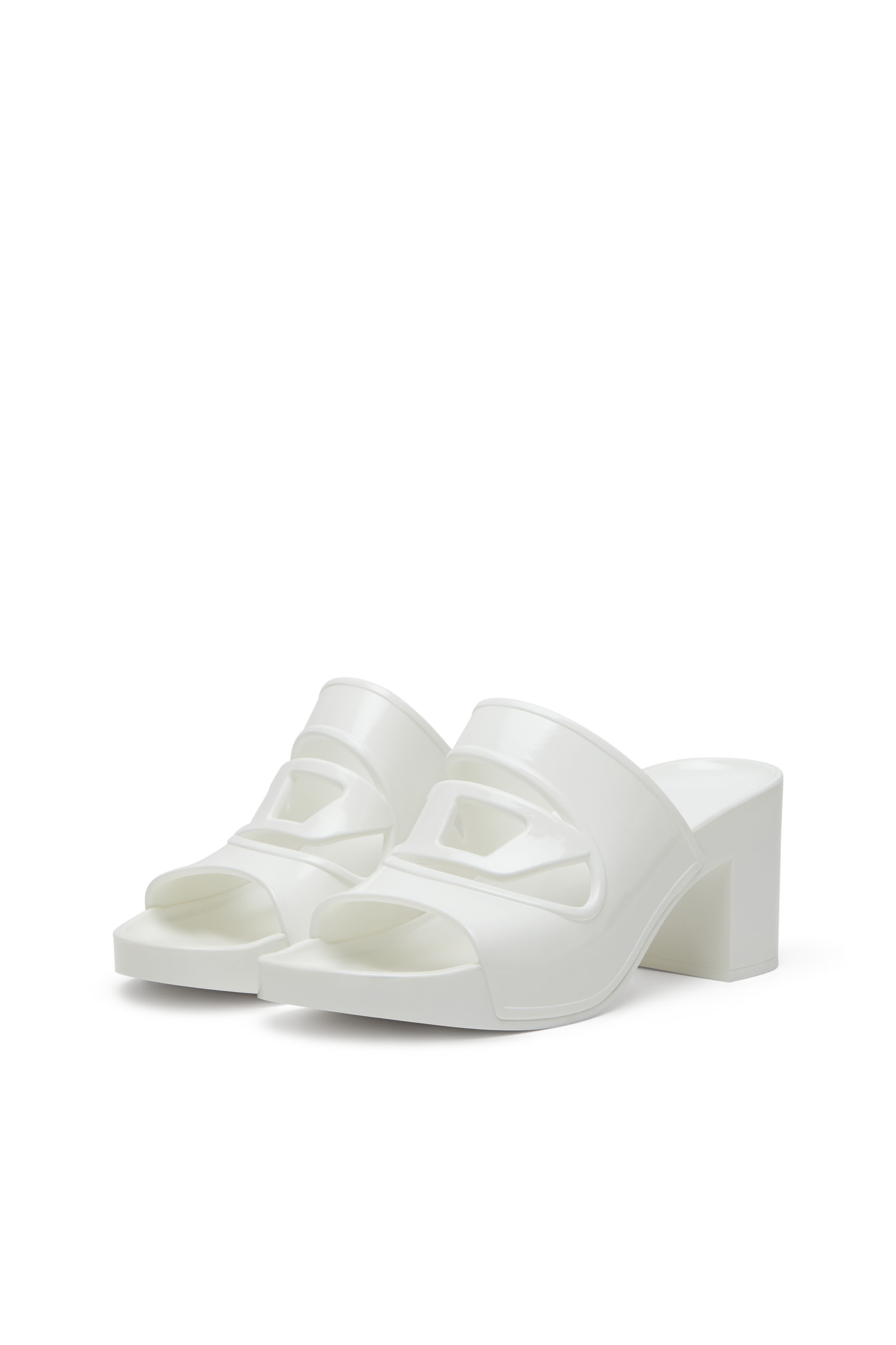 SA-BONNIE, White Diesel - SA-BONNIE, Woman's Sa-Bonnie-Heeled rubber slides with cut-out logo in White - 8