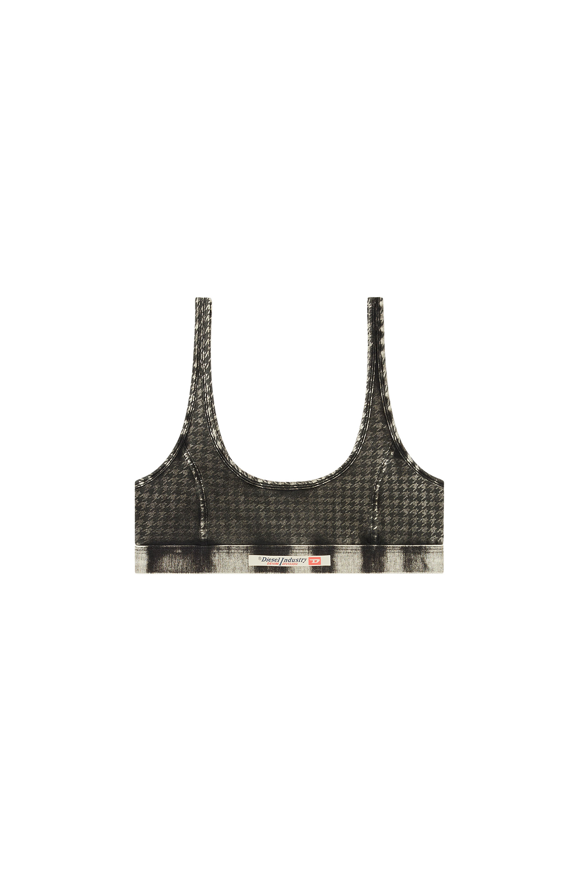Diesel - ARIEL-DNM, Woman's Cotton bralette with all-over print in Dark grey - 3