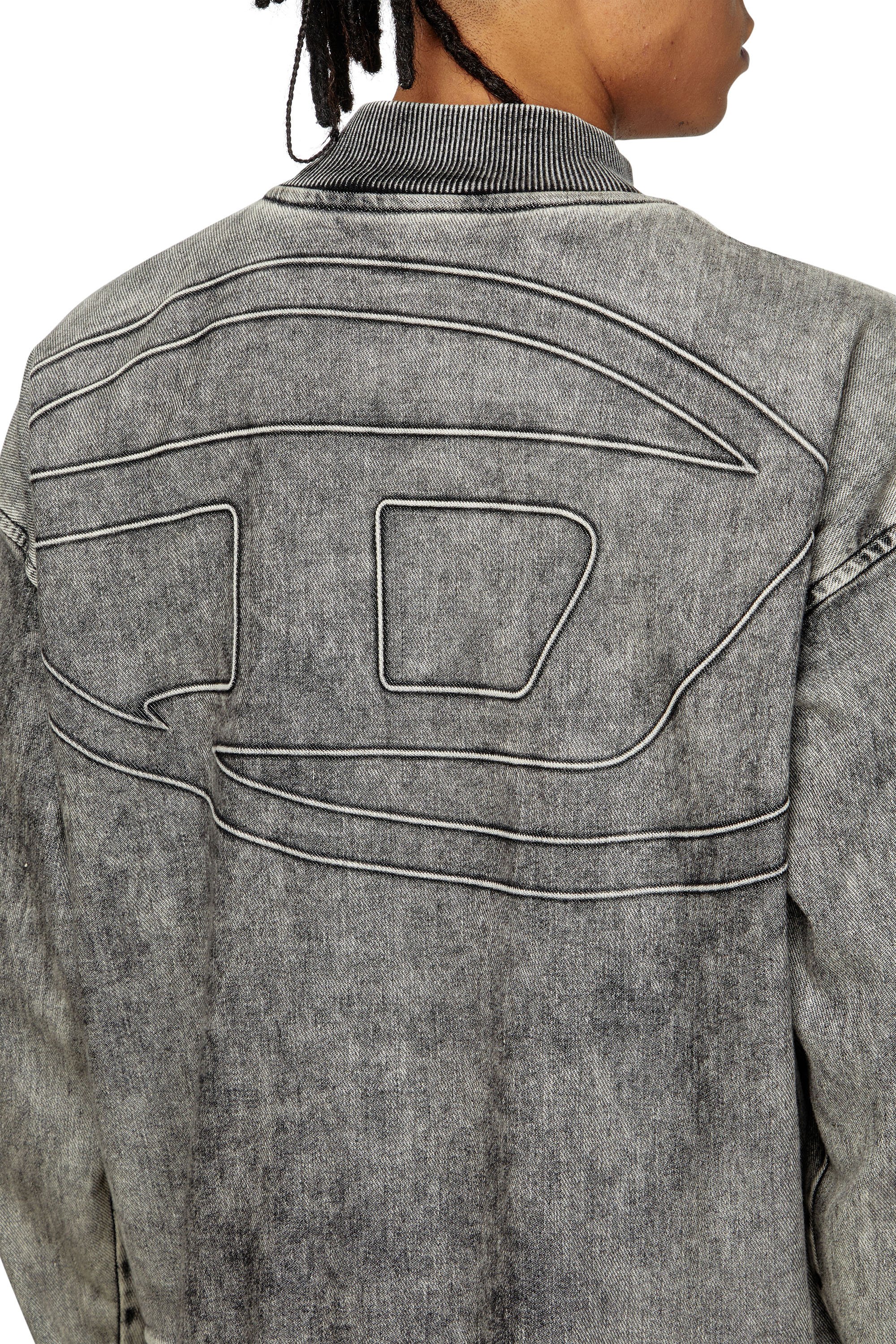 Diesel - D-CARLY-S TRACK, Unisex's Track Denim zip-up sweater with Oval D in Dark grey - 6