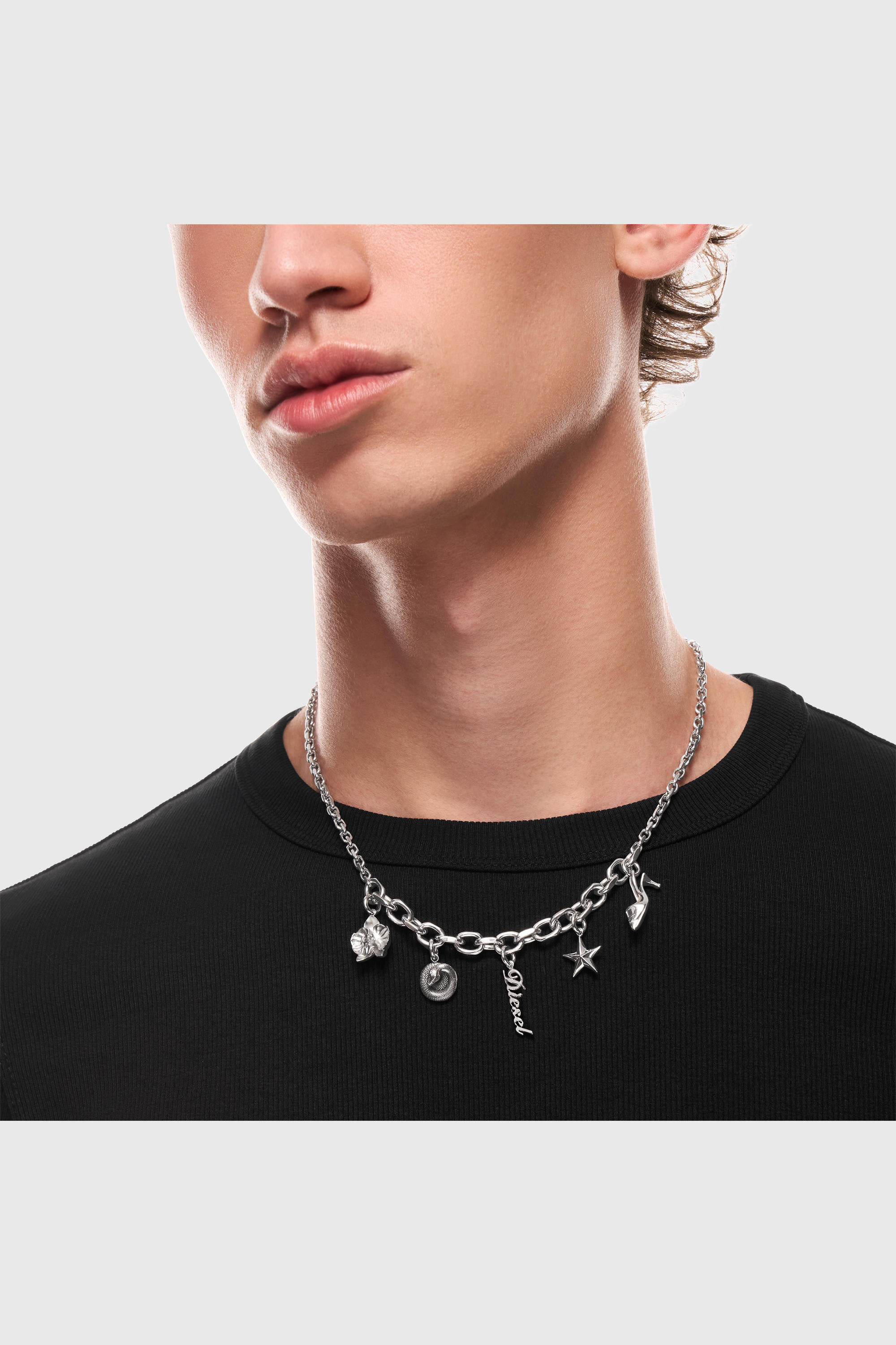 Diesel - DX1745040, Unisex's Stainless steel charm necklace in Silver - 5