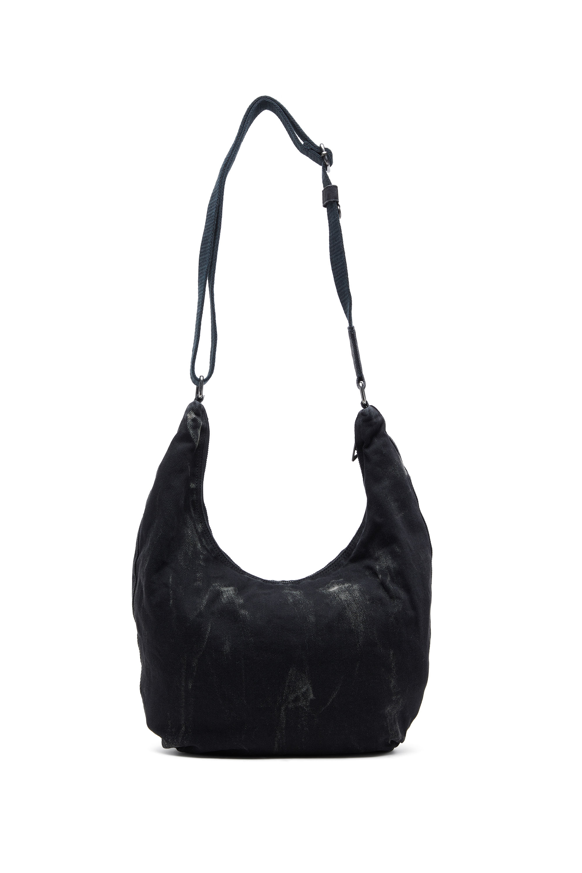 Diesel - RAVE HOBO X, Unisex's Rave - Hobo denim bag with zipper in Black - 3