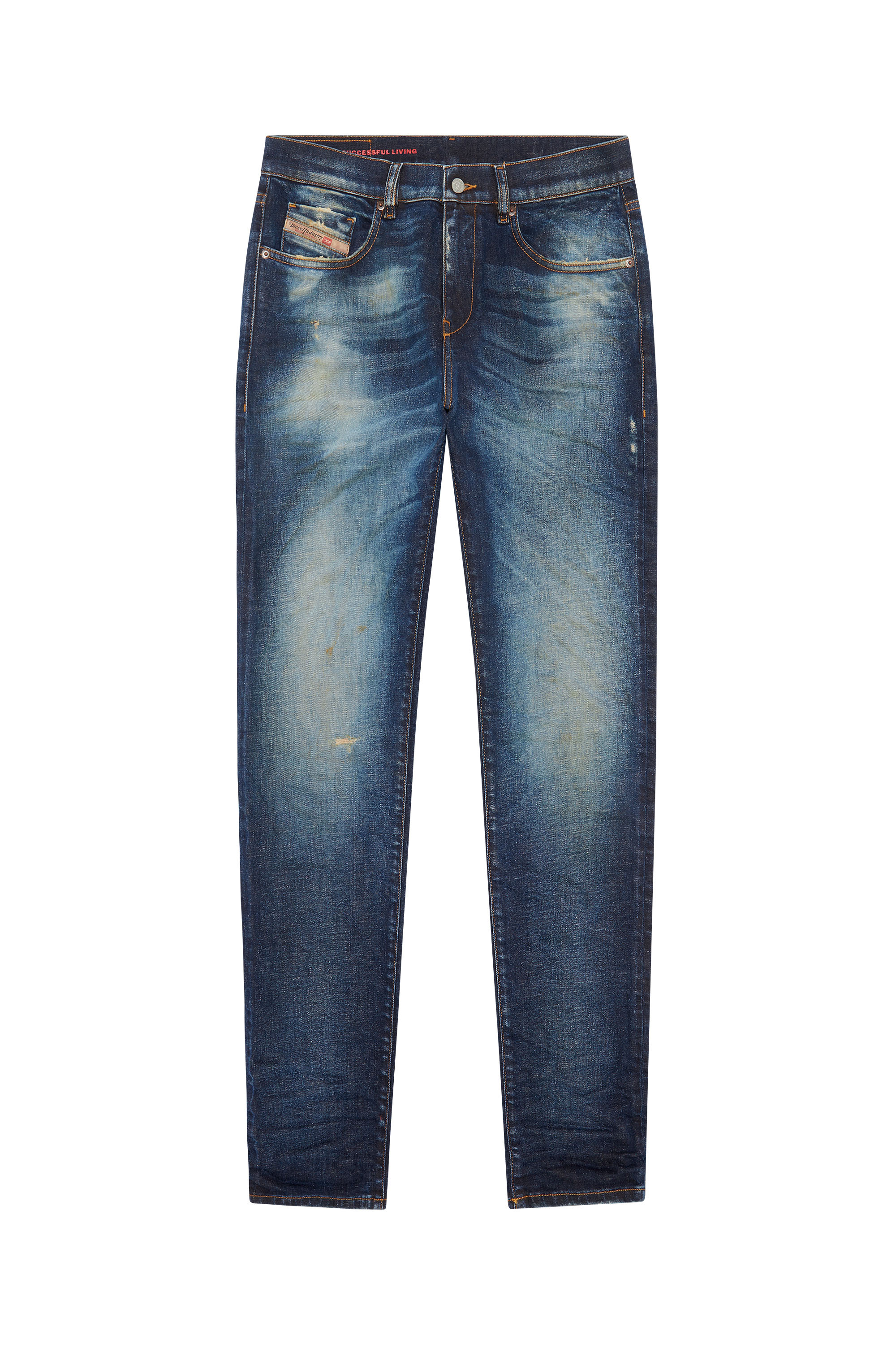 Diesel - 2019 D-Strukt 09E64 Slim Jeans, Dark Blue - Image 6