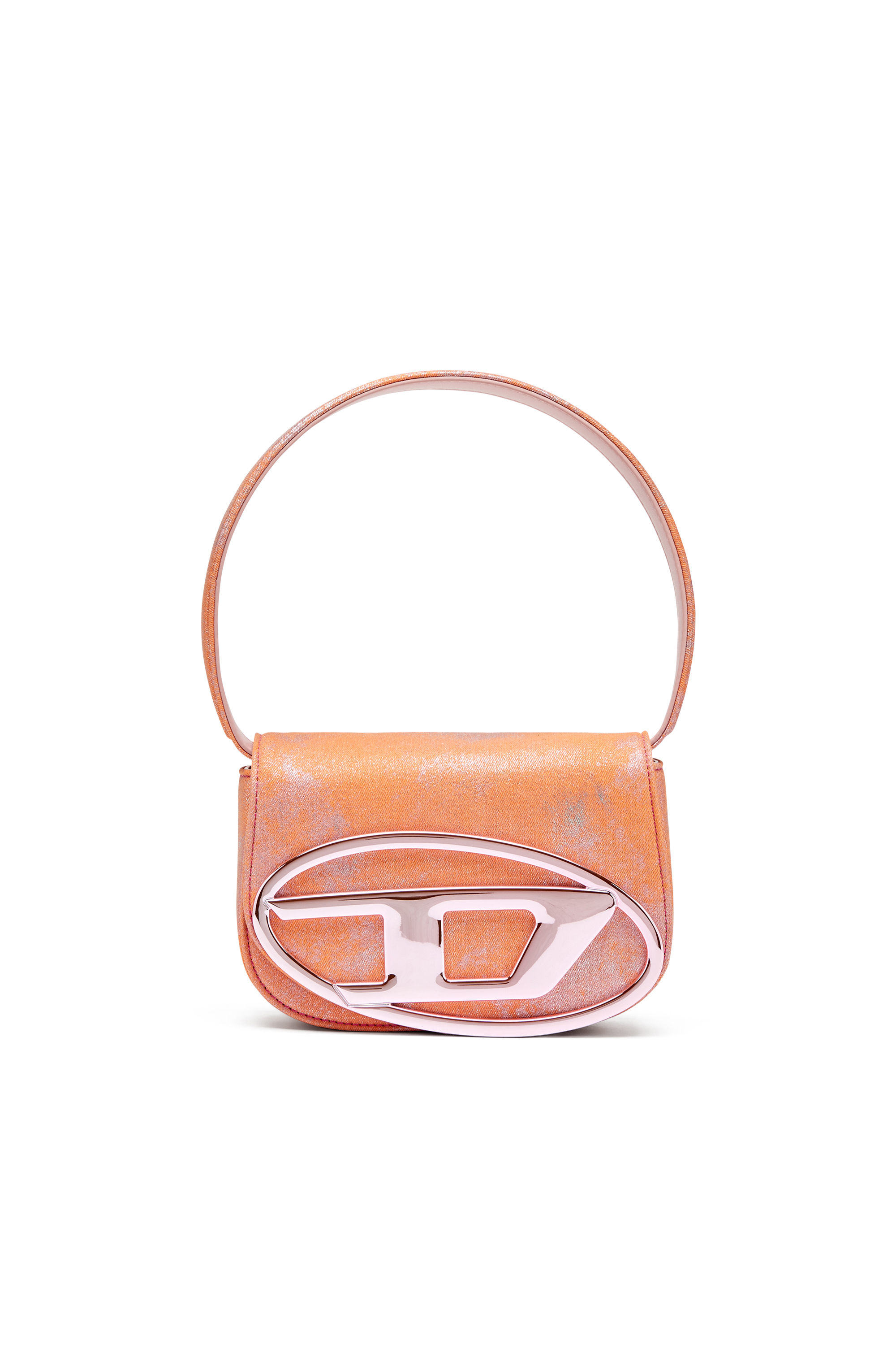 Diesel - 1DR, Woman's Iconic shoulder bag in pop colour denim in Pink - 1