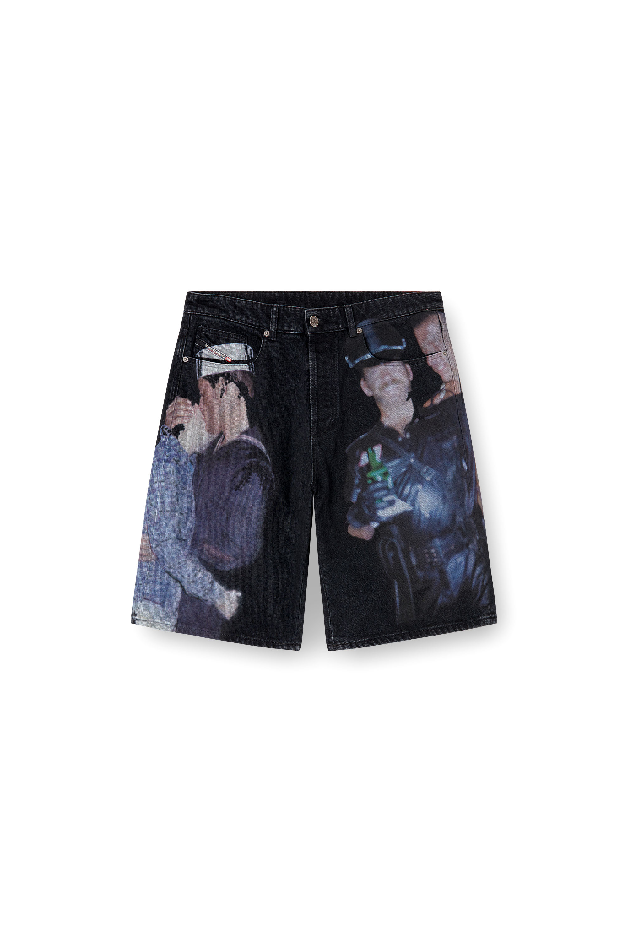 Diesel - PR-D-RIXFORD-S, Unisex's Denim shorts with multicolour print in Black - 4