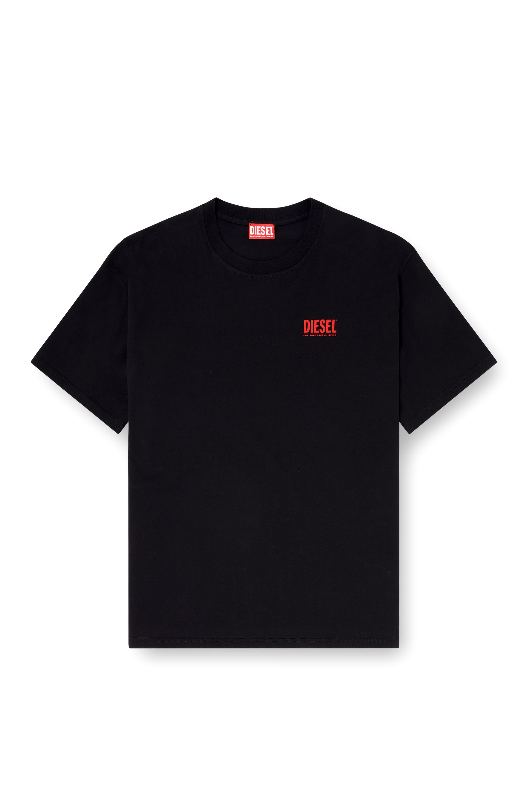 Diesel - T-BOXT-BISK, Man's Cotton T-shirt with Diesel Biscotto print in Black - 3