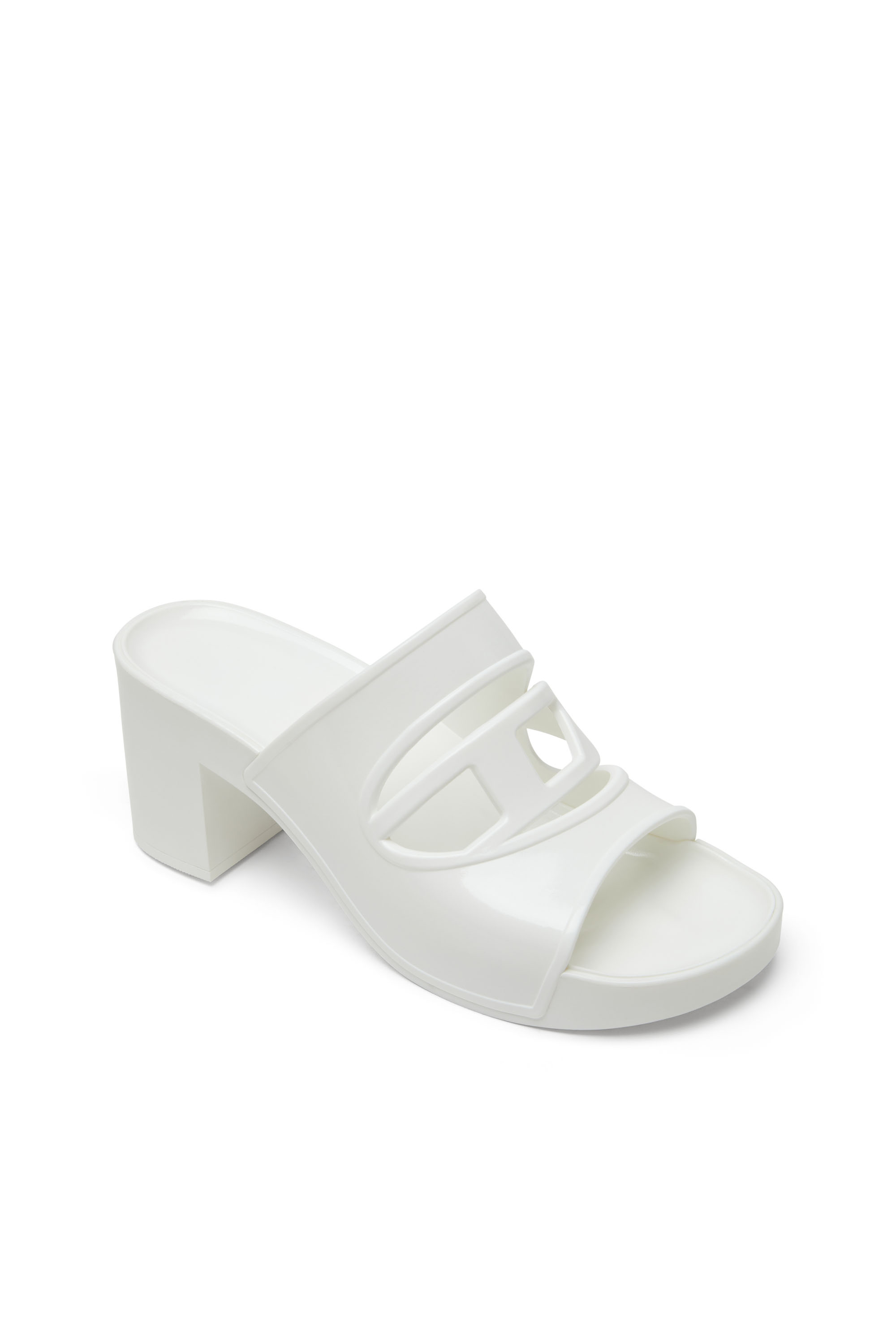 SA-BONNIE, White Diesel - SA-BONNIE, Woman's Sa-Bonnie-Heeled rubber slides with cut-out logo in White - 6