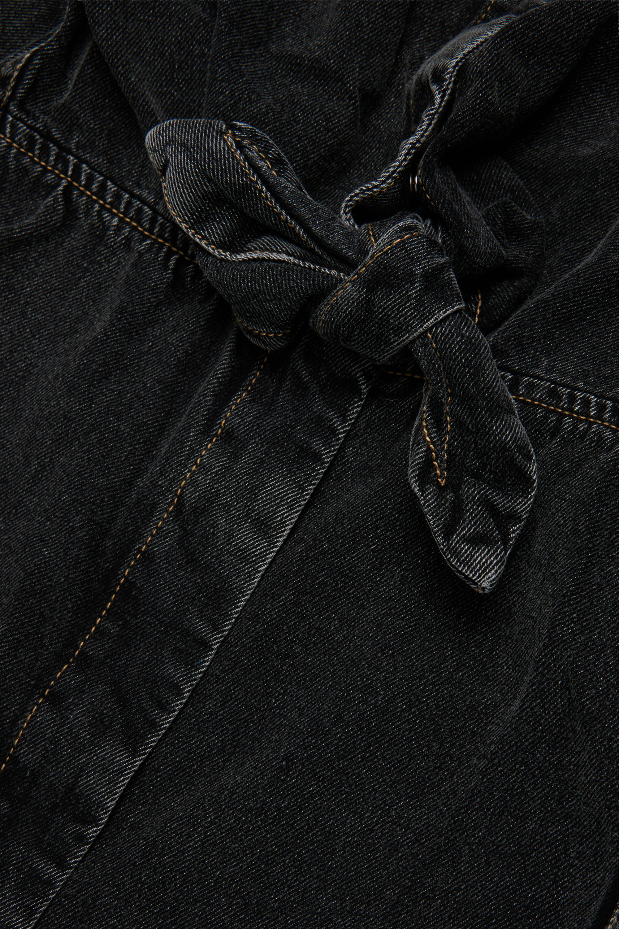 Diesel - DESUSY, Woman's Denim shirt dress with tie-knot waist in Black/Dark grey - 4