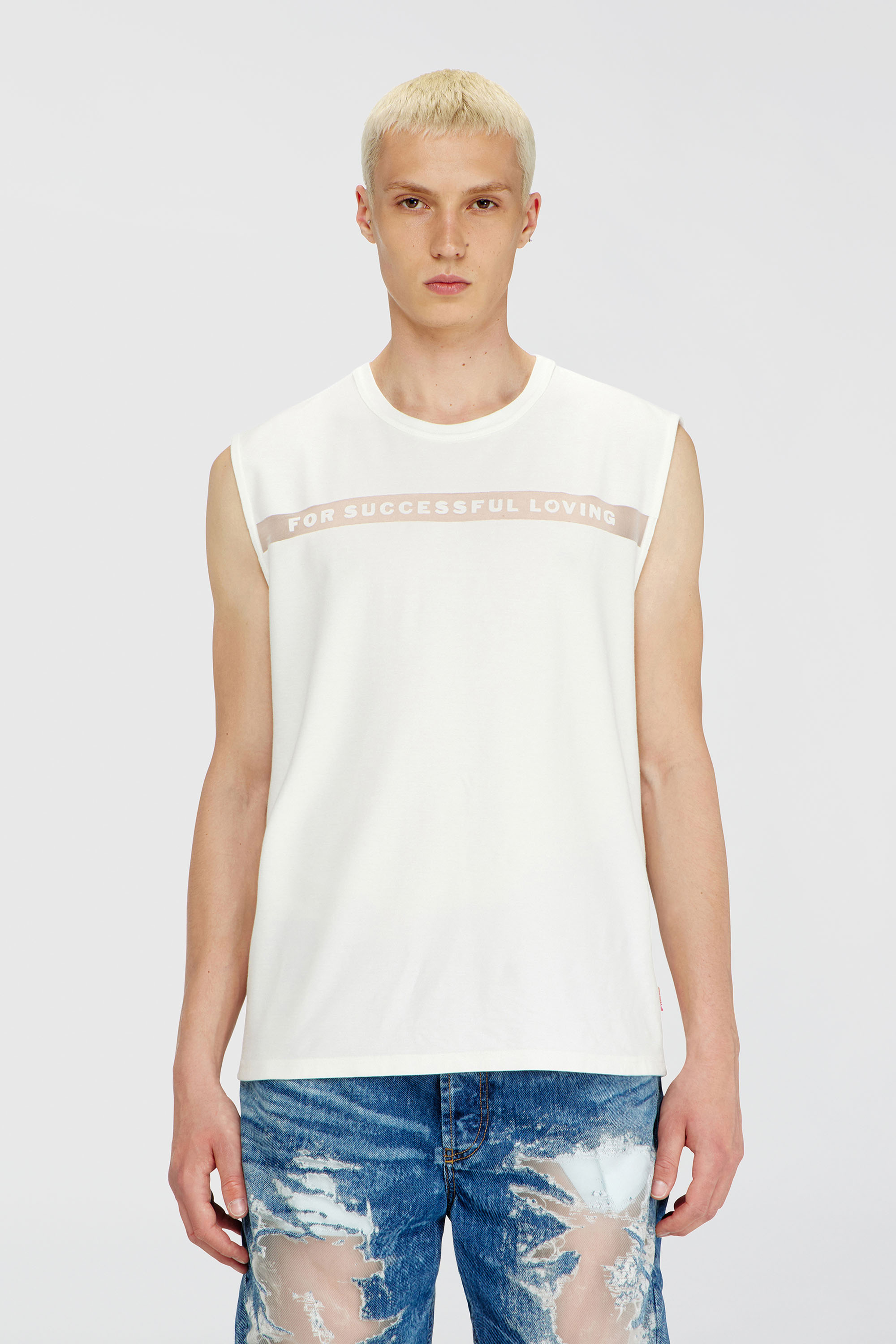 Diesel - PR-T-NORM-BISC-MATI-R, Unisex's Tank top with For Successful Loving logo in White - 3