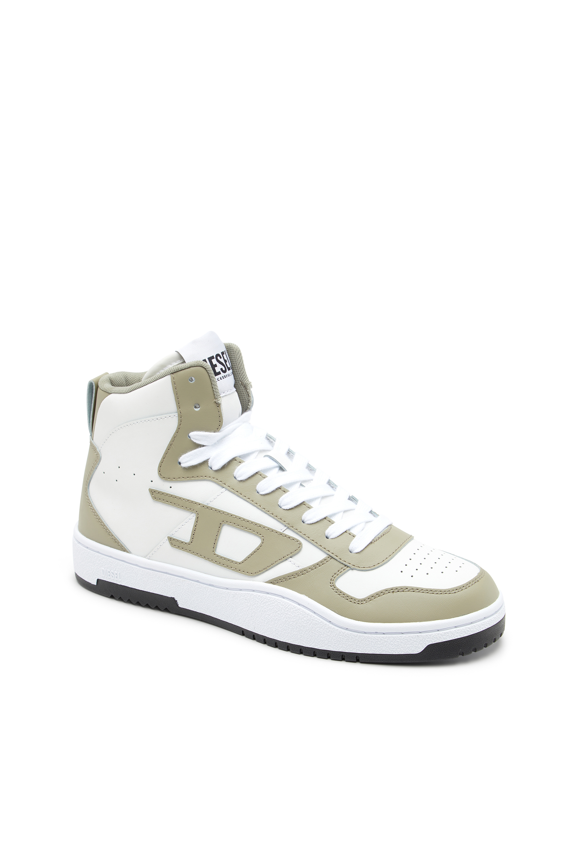 Diesel - S-UKIYO V2 MID, Man's S-Ukiyo-High-top sneakers in leather in White/Green - 6