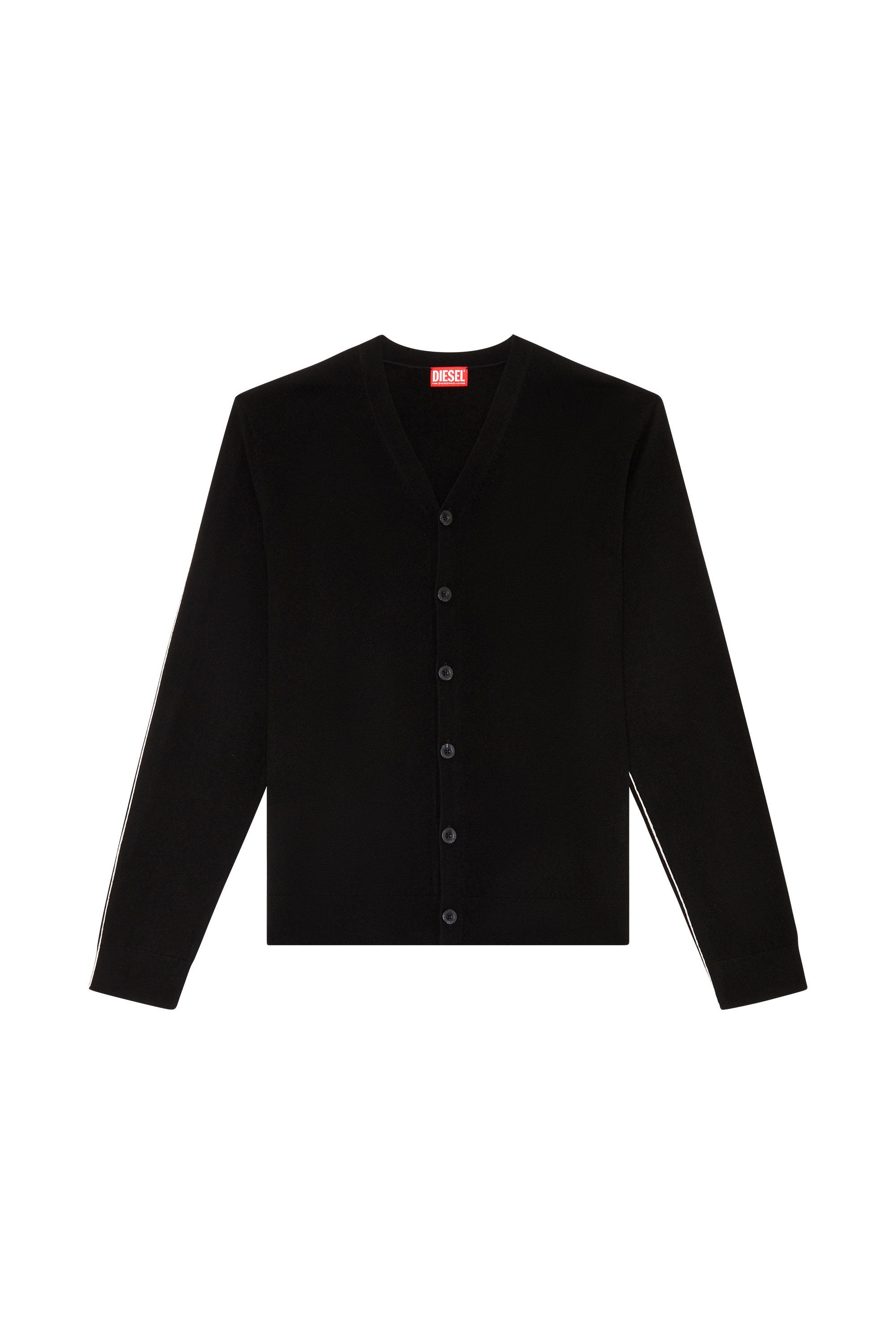Diesel - K-ZANTE, Man Cardigan with contrast piping in Black - Image 3