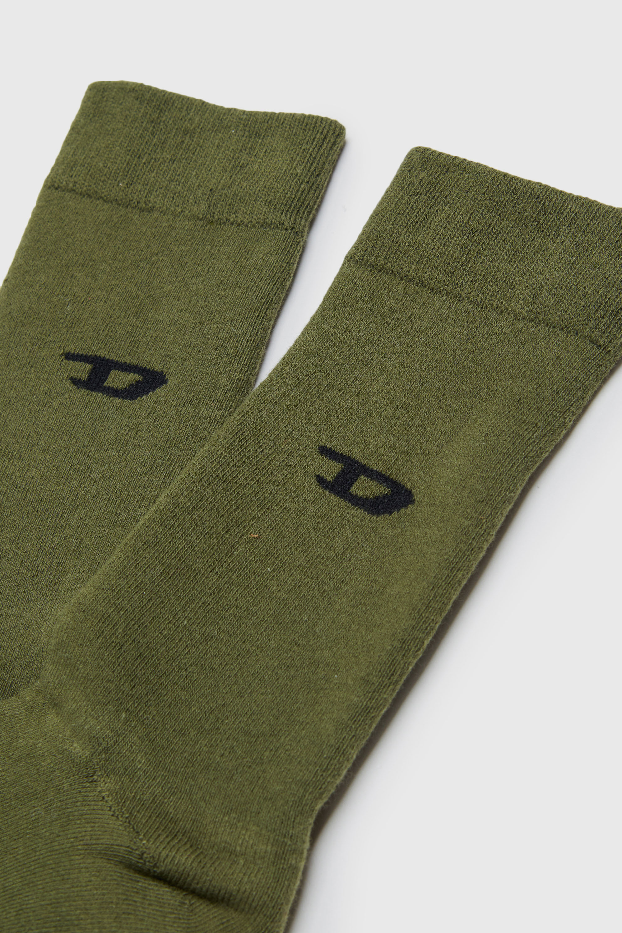 Diesel - ZSENDYBIPACK, Man's Two-pack cotton socks with logo details in White/Green - 2