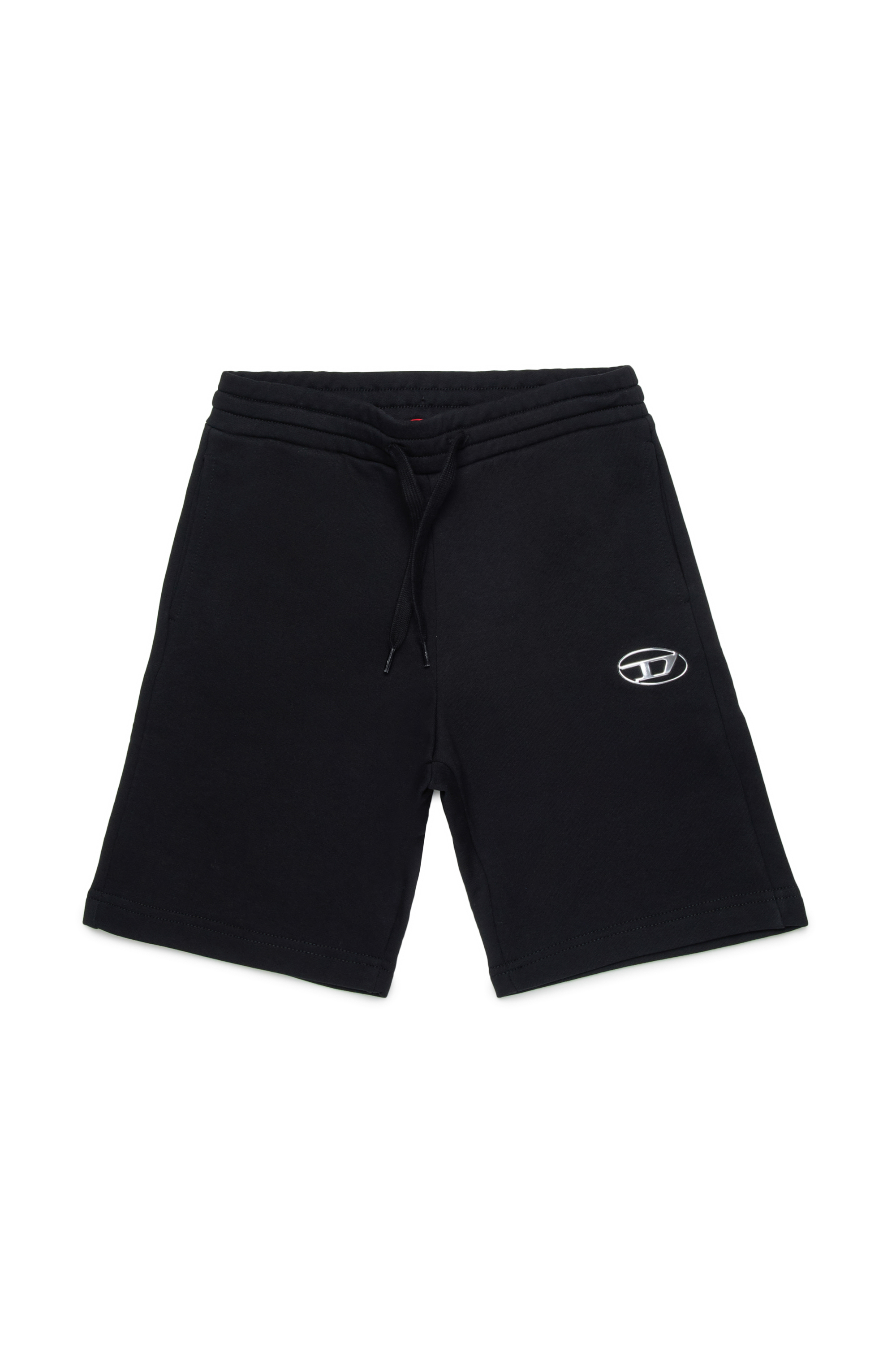 Diesel - PMACISHORT, Man's Sweat shorts with metal-effect Oval D in Black - 1