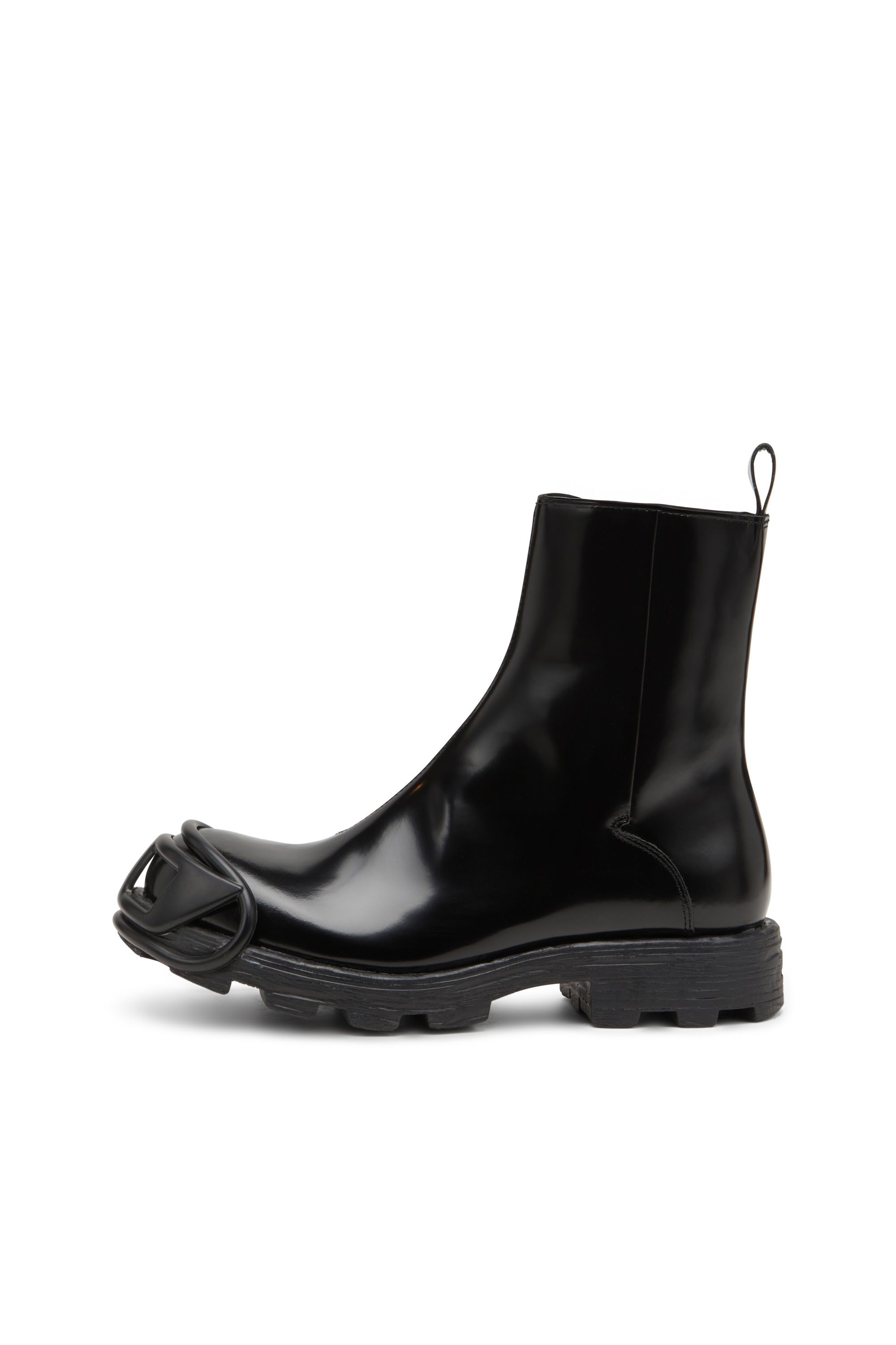 Diesel - D-HAMMER BT ZIP D, Man's D-Hammer-Leather Chelsea boots with Oval D toe caps in Black - 8