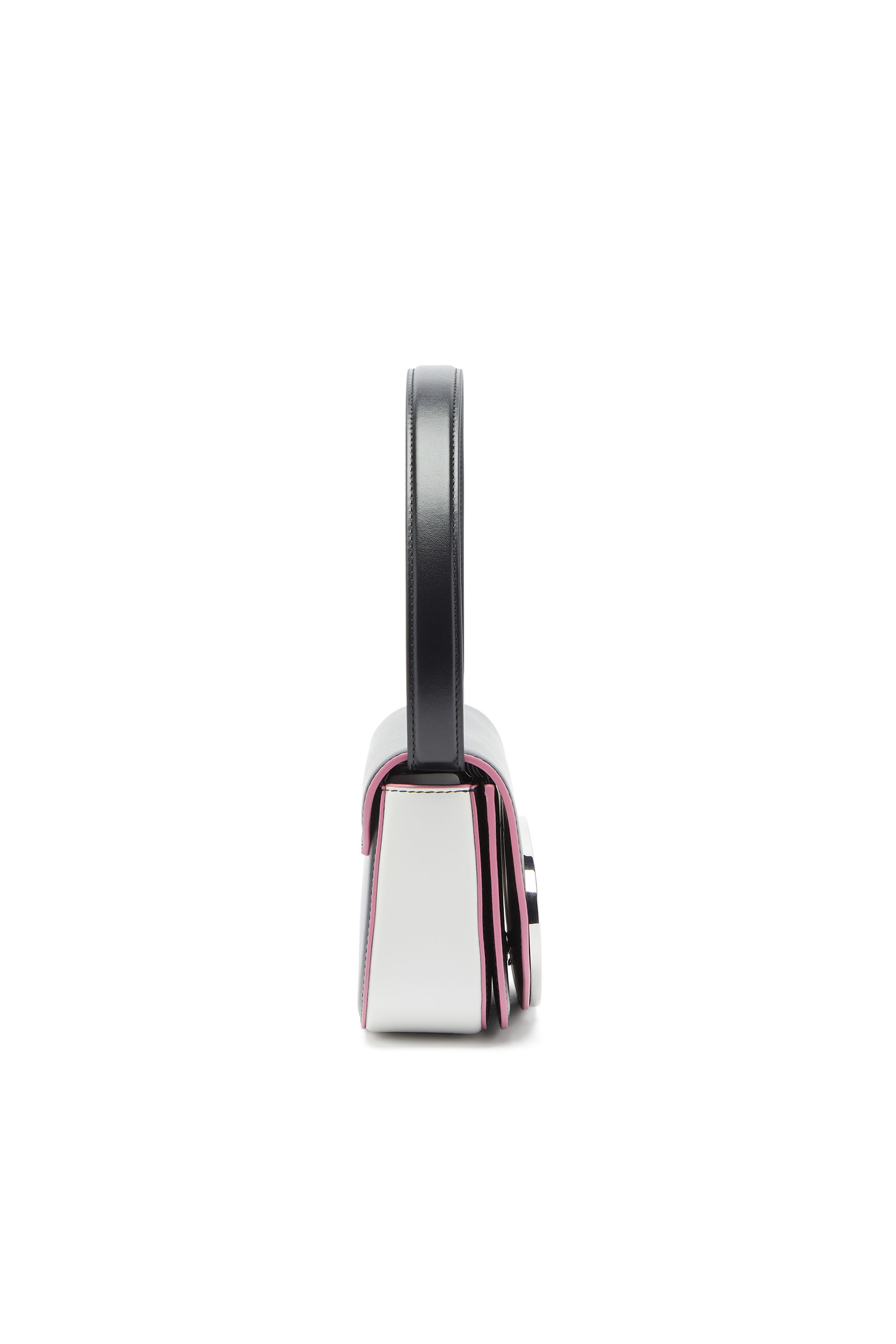 Diesel - 1DR, Woman's 1DR - Iconic shoulder bag in nappa leather in Black/Pink - 4