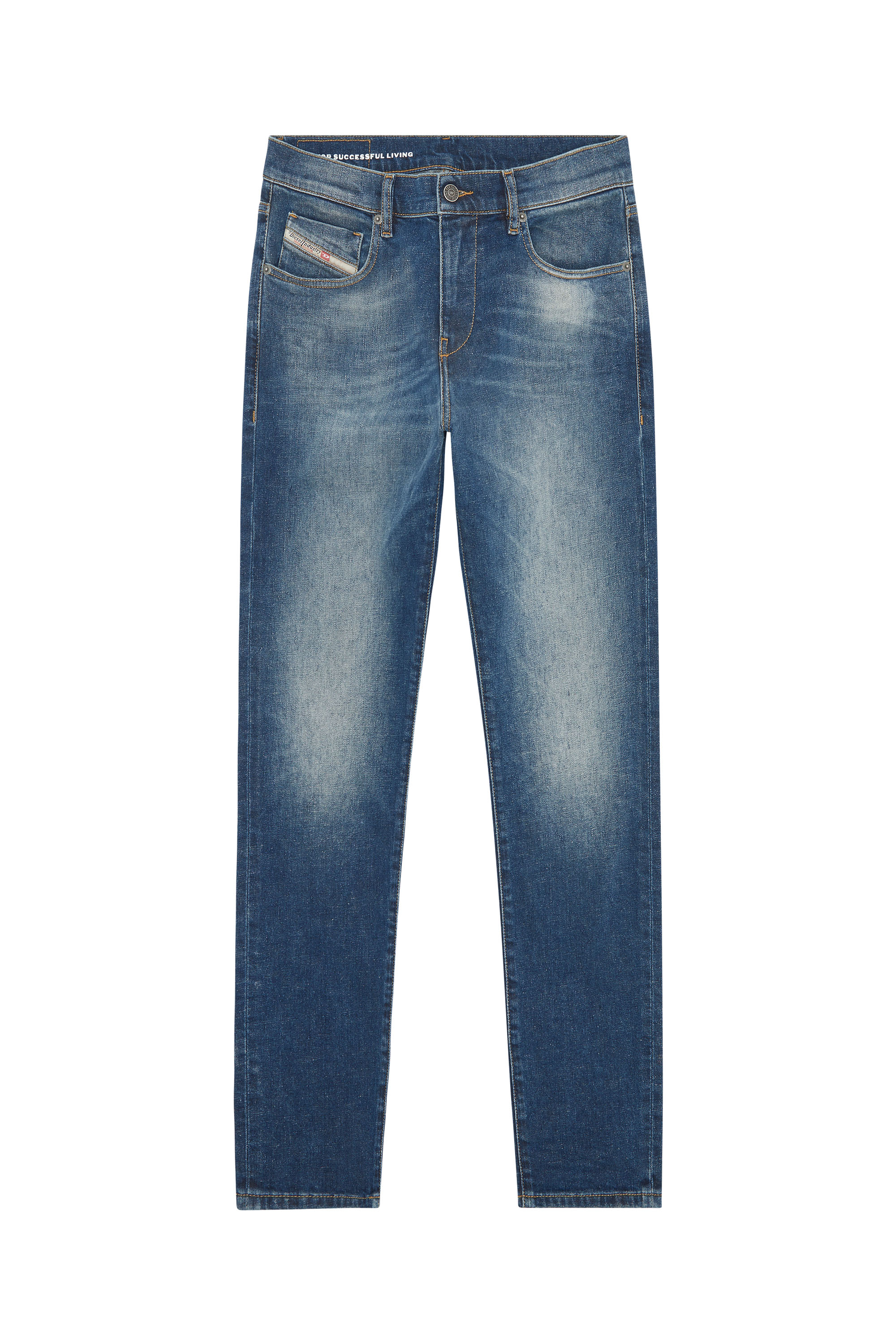 Diesel - 2019 D-Strukt 09F39 Slim Jeans, Dark Blue - Image 5