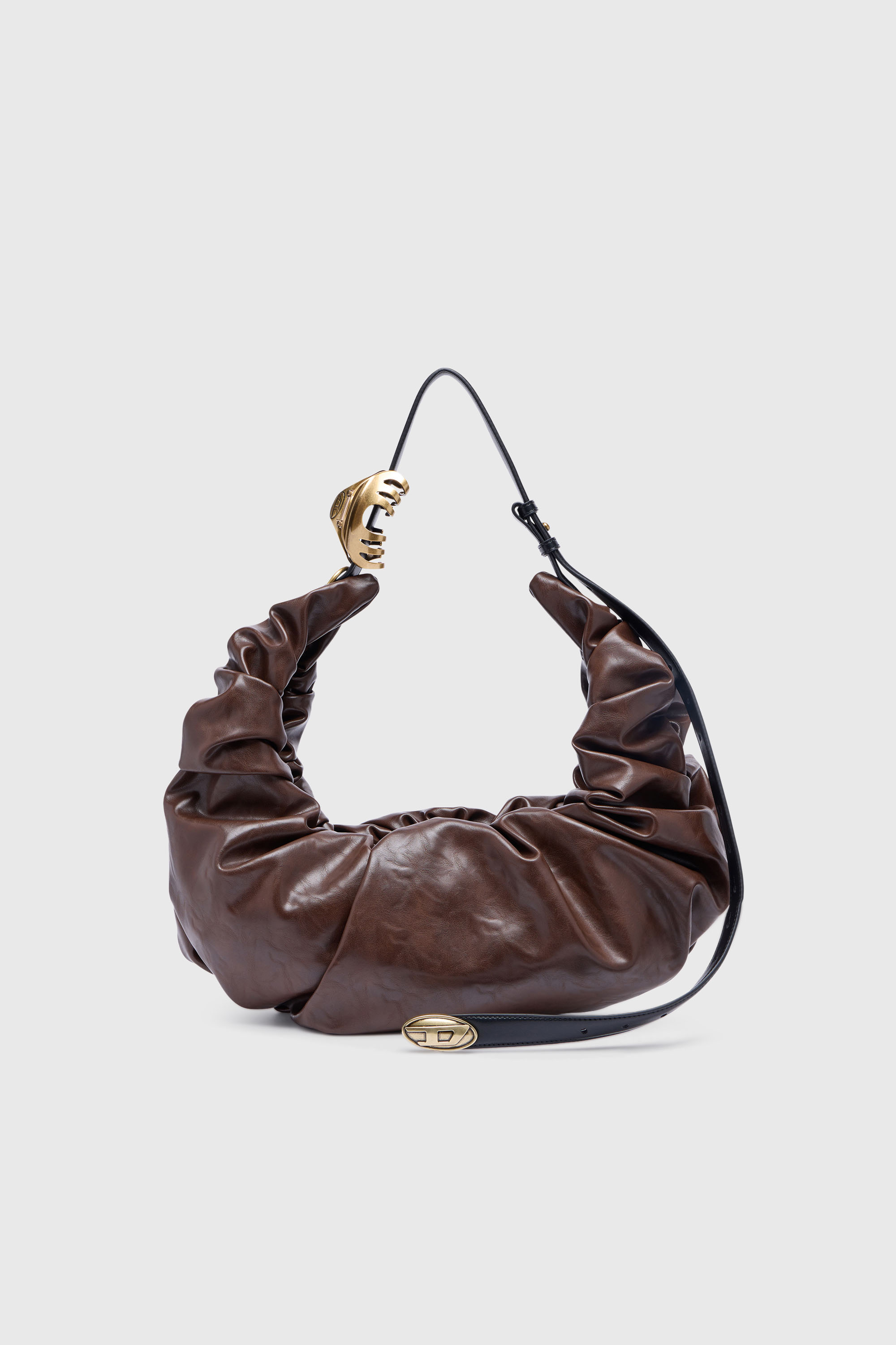 Diesel - GRAB-D HOBO L, Woman's Grab-D-Large scrunched hobo bag in Brown - 2