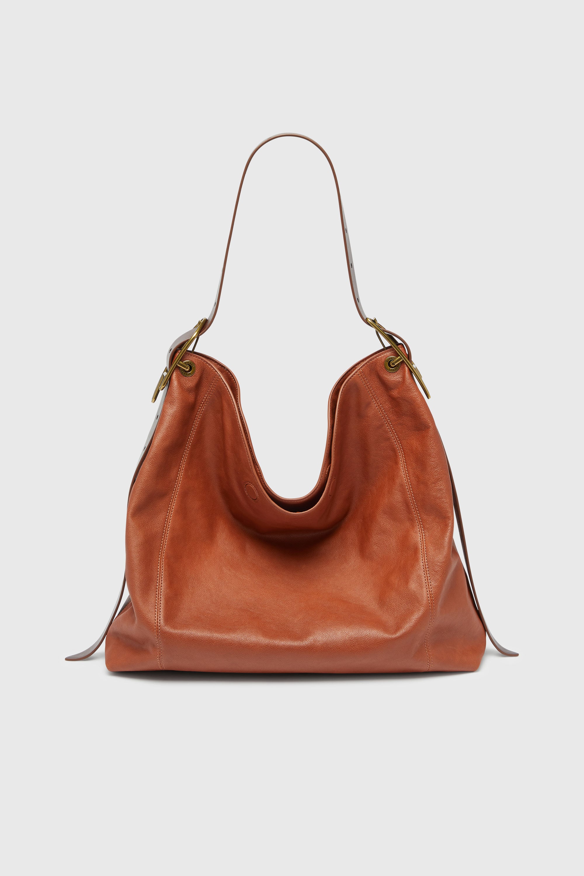 Diesel - D-LINE HOBO L, Woman's D-Line-Hobo bag in shiny leather in Brown - 1