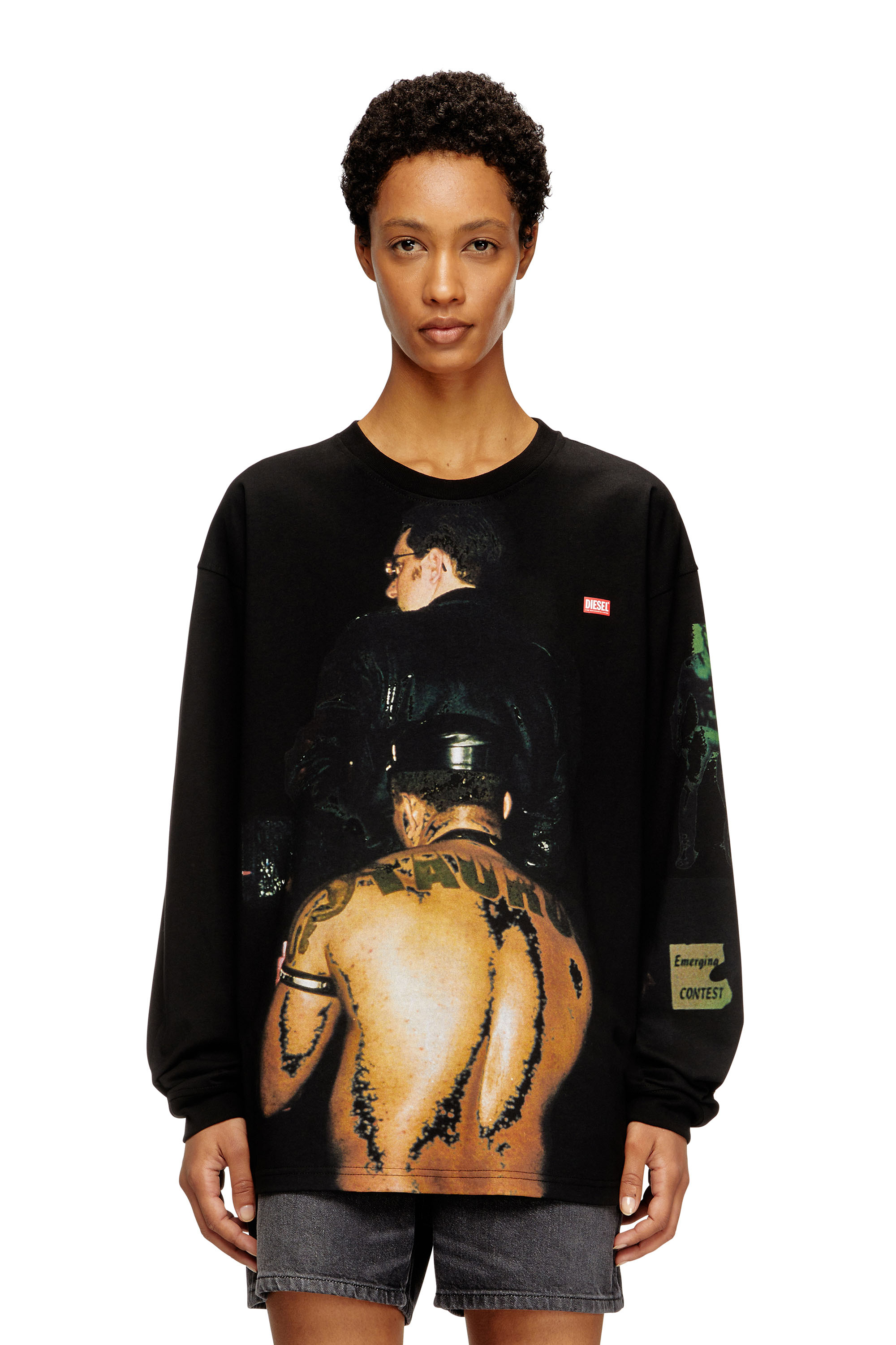 Diesel - PR-T-BOXT-LS-TOM25-1, Unisex's Long-sleeve T-shirt with graphic print in Black - 5