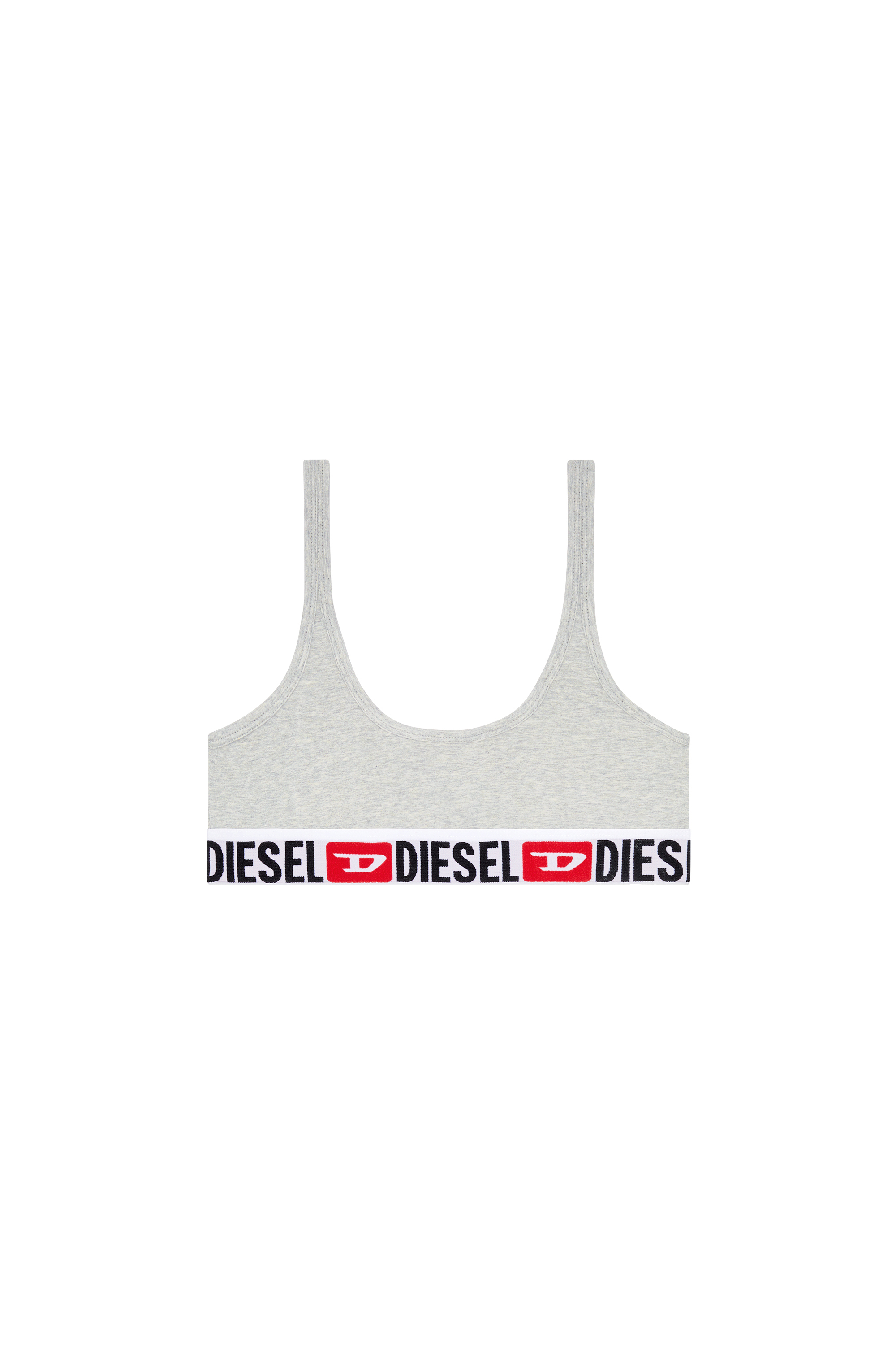 Diesel - UFSB-ORIBA, Woman Ribbed bralette with logo band in Grey - Image 4