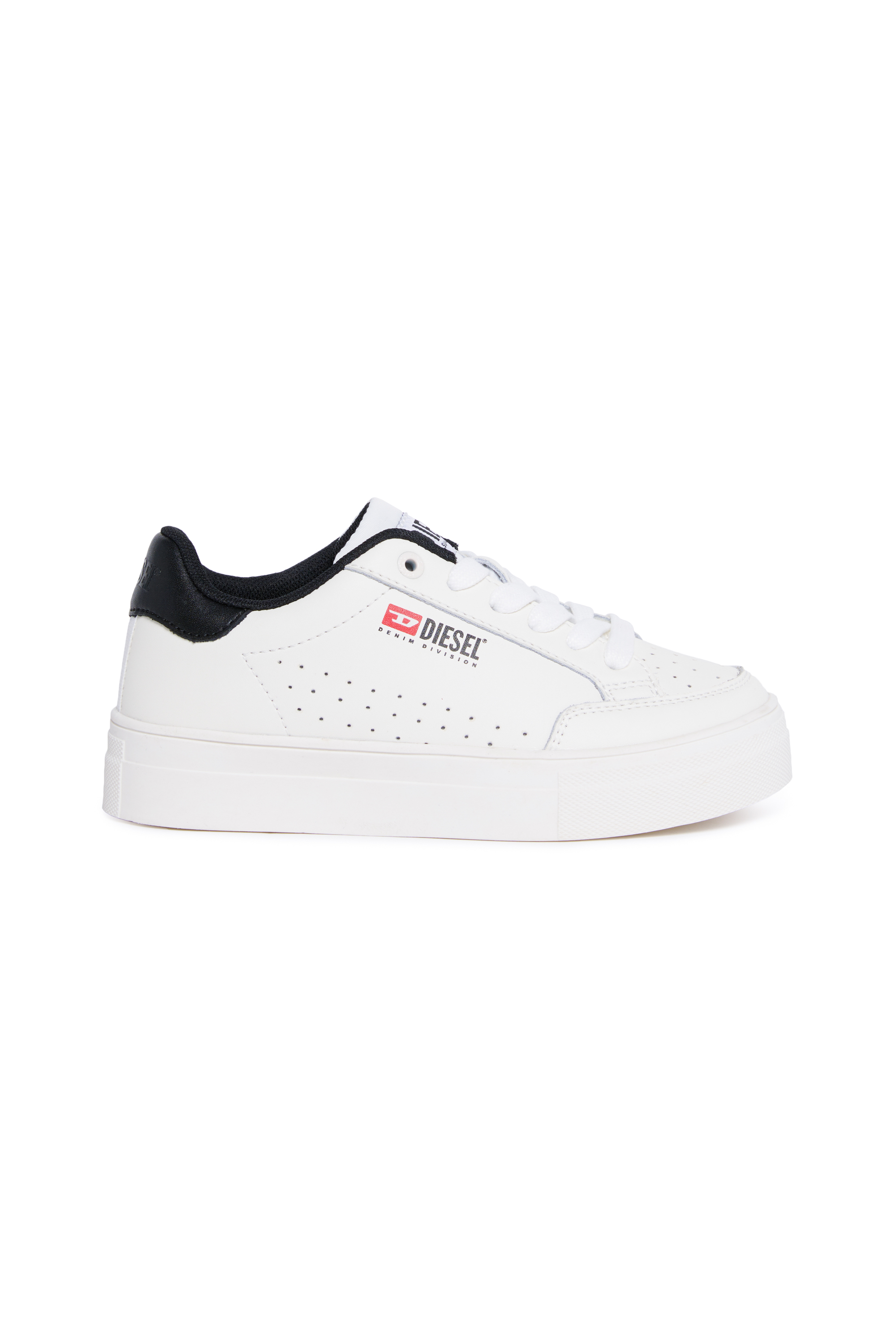 Diesel - S-VANEELA VTG, Unisex's Sneakers in perforated leather in White/Black - 1