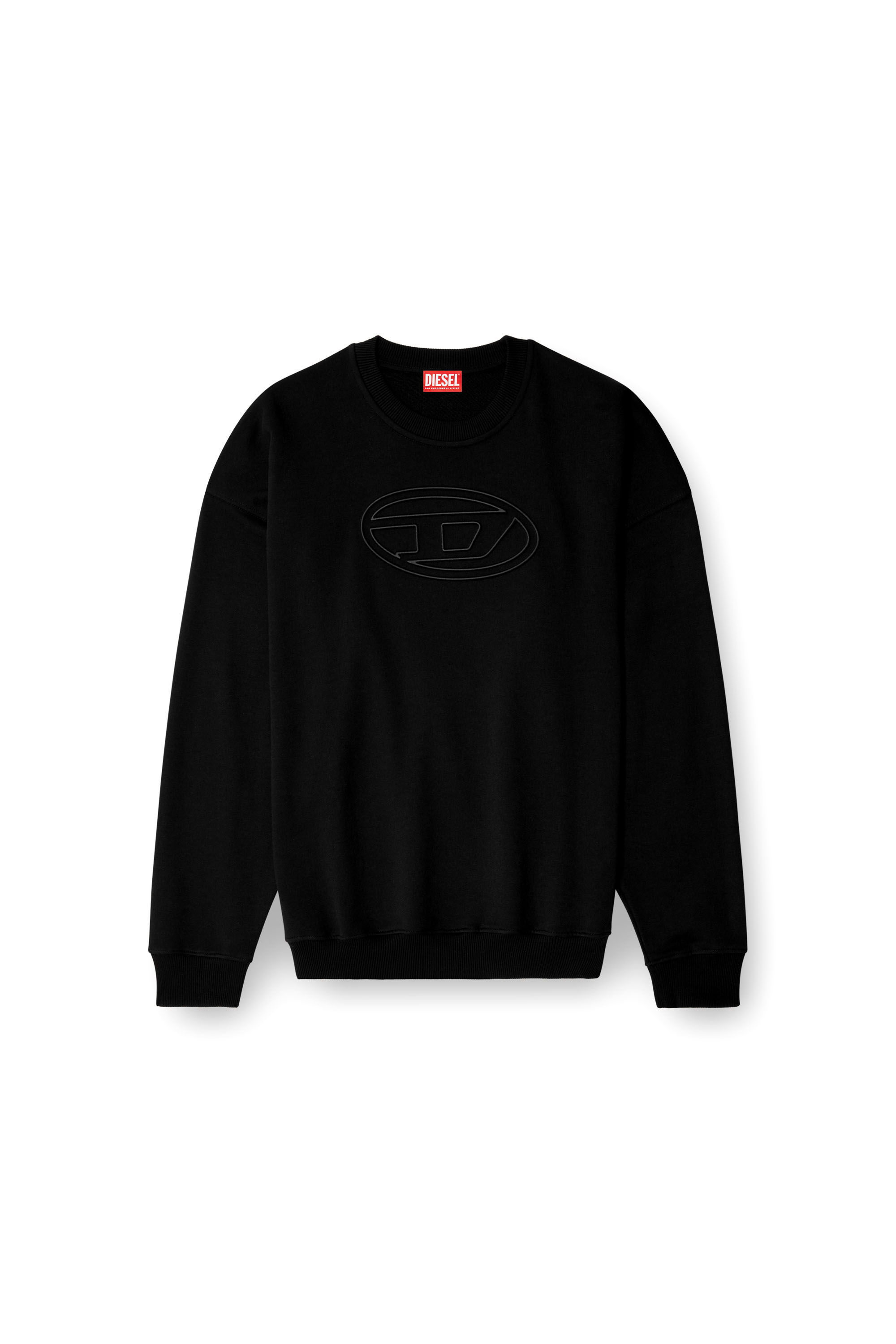Diesel - S-MART-BIGOVAL, Man's Sweatshirt with embossed Oval D in Black - 2