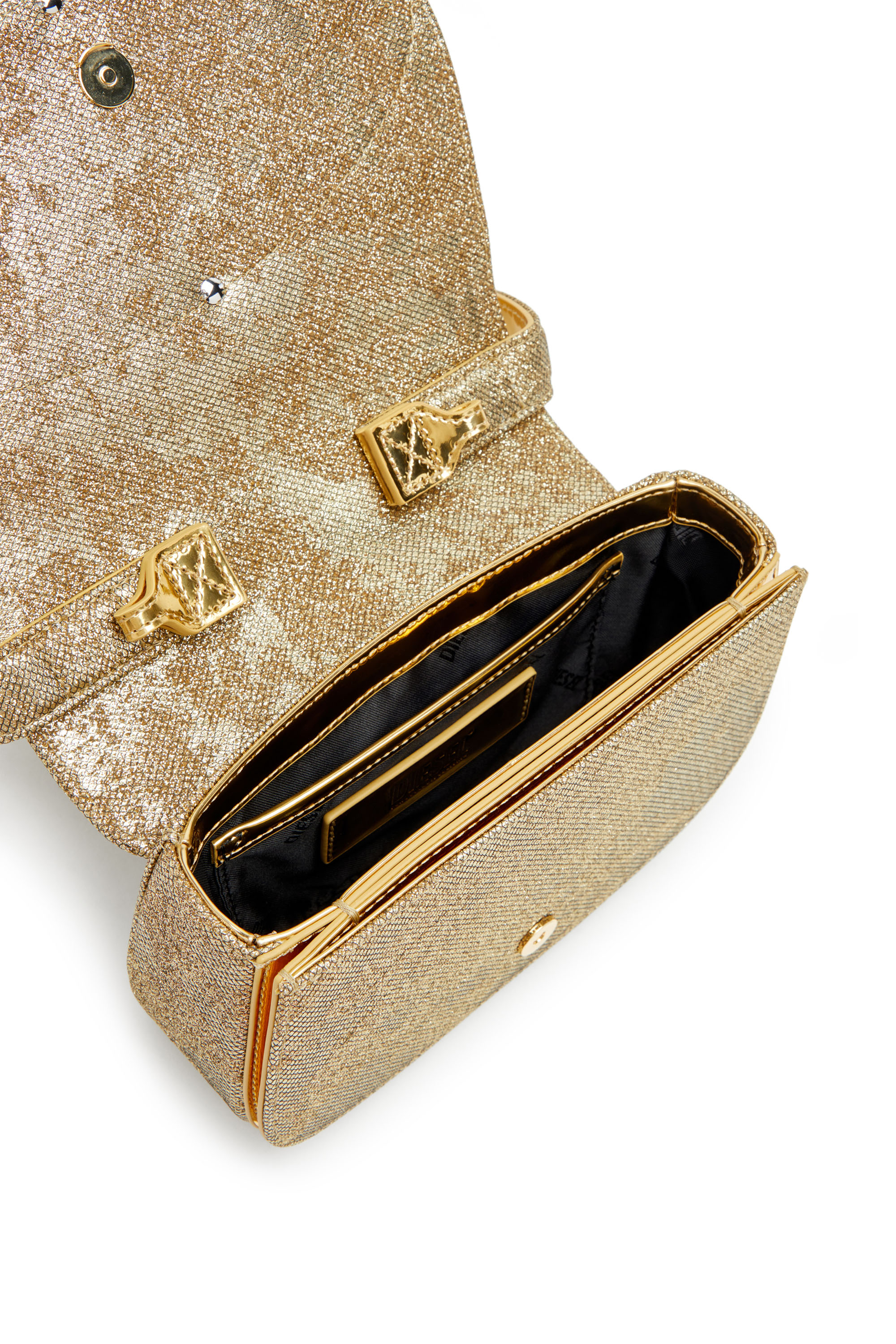 Diesel - 1DR, Woman's 1DR-Iconic 1DR bag in glitter-camo Lurex in Gold - 3