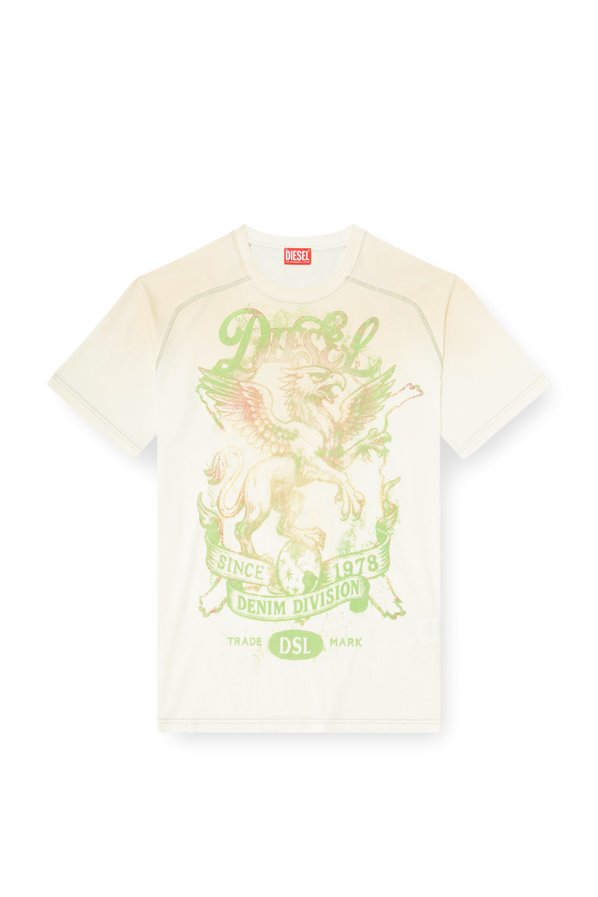 Diesel - T-GRIFFO, Man's T-shirt with griffin print in Green/White - 3