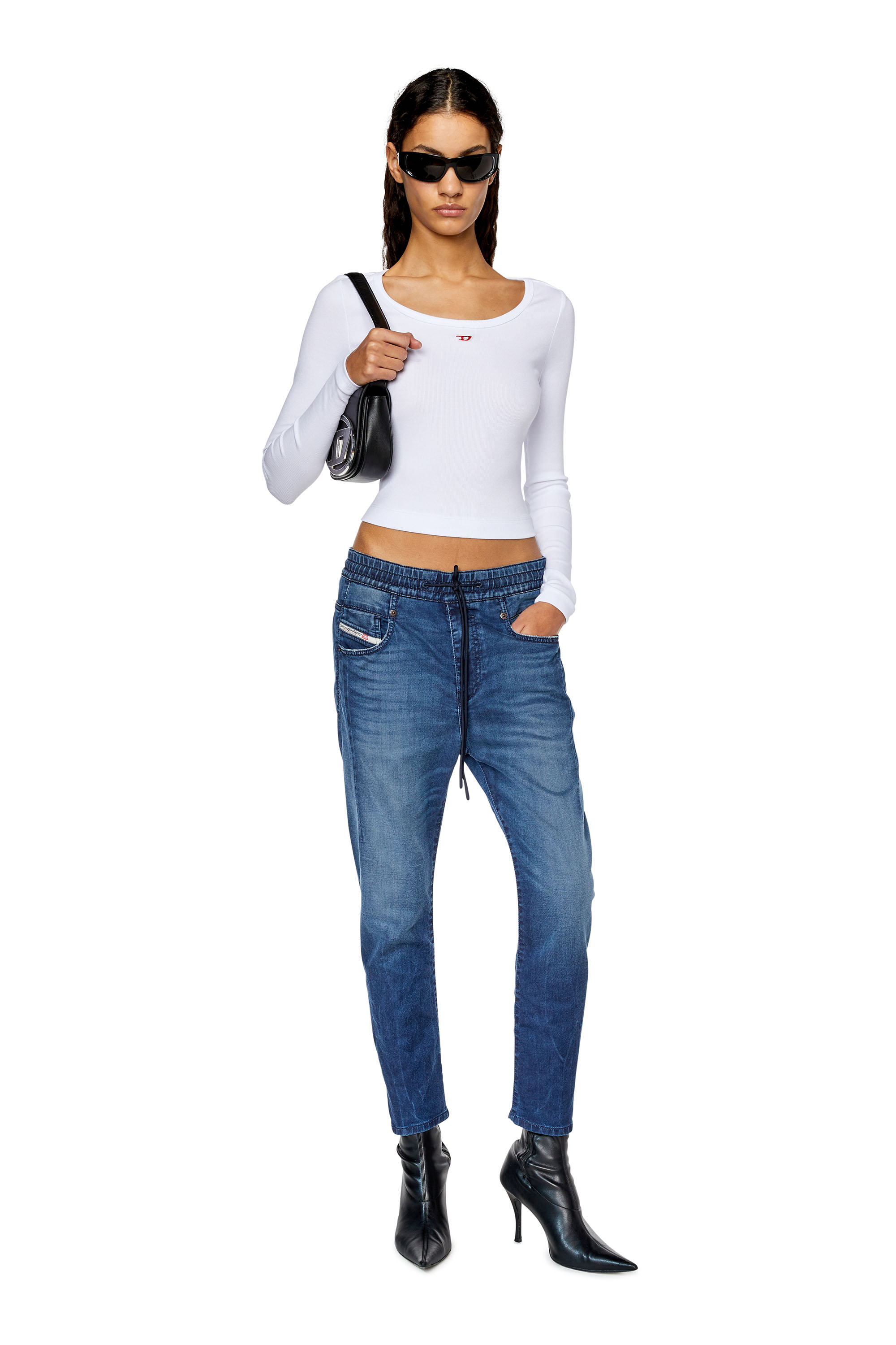 Diesel - Fayza JoggJeans® 068DV Boyfriend, Dark Blue - Image 4